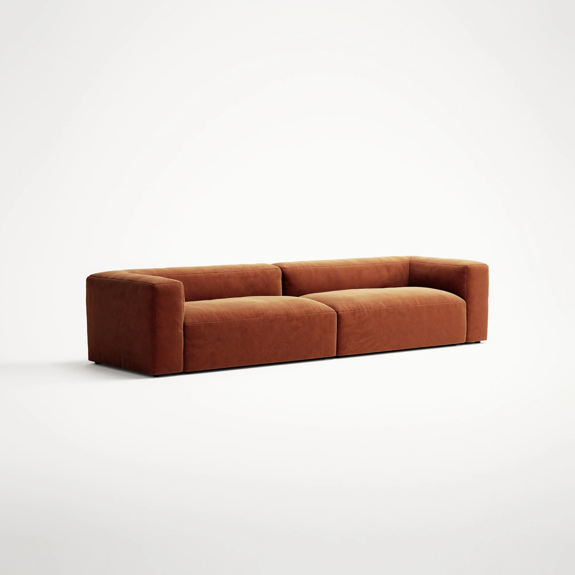 MONOLITH - 4 Seat - Soft Matte Velvet Rust Orange - Image 3