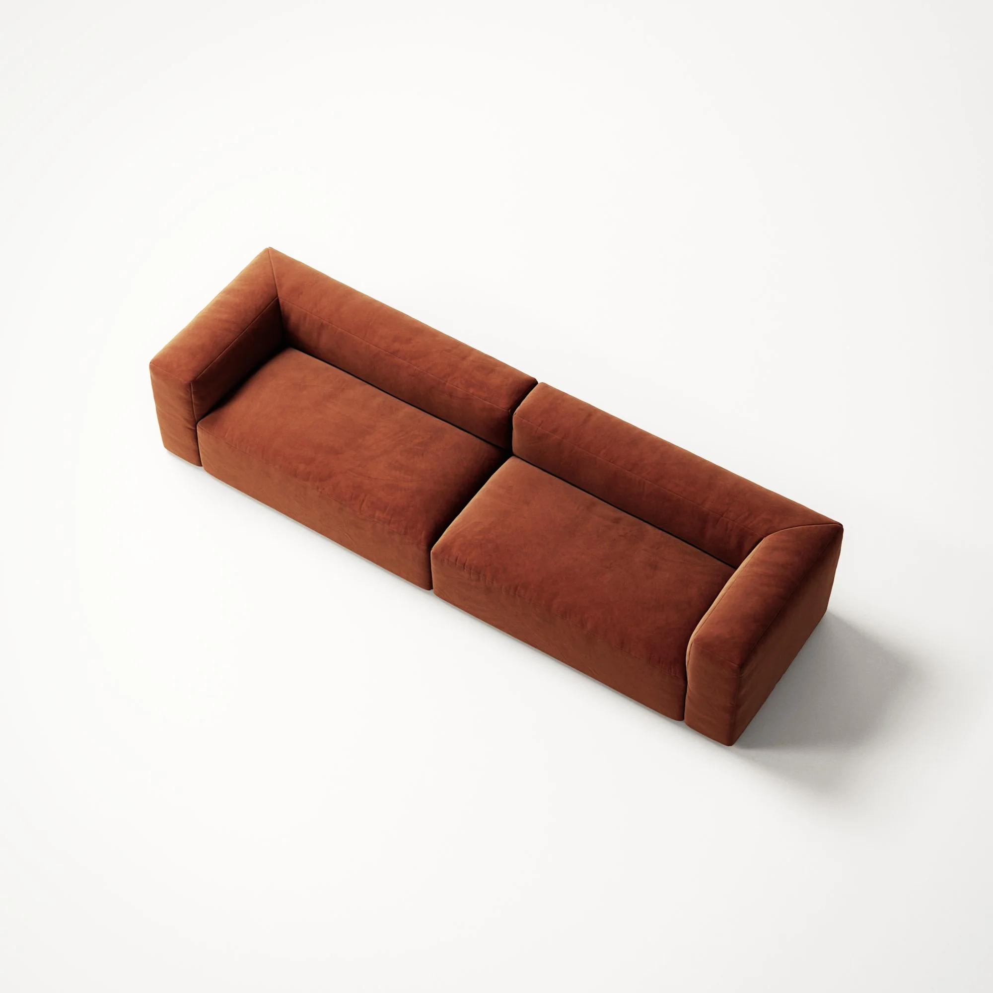 MONOLITH - 4 Seat - Soft Matte Velvet Rust Orange - Image 4