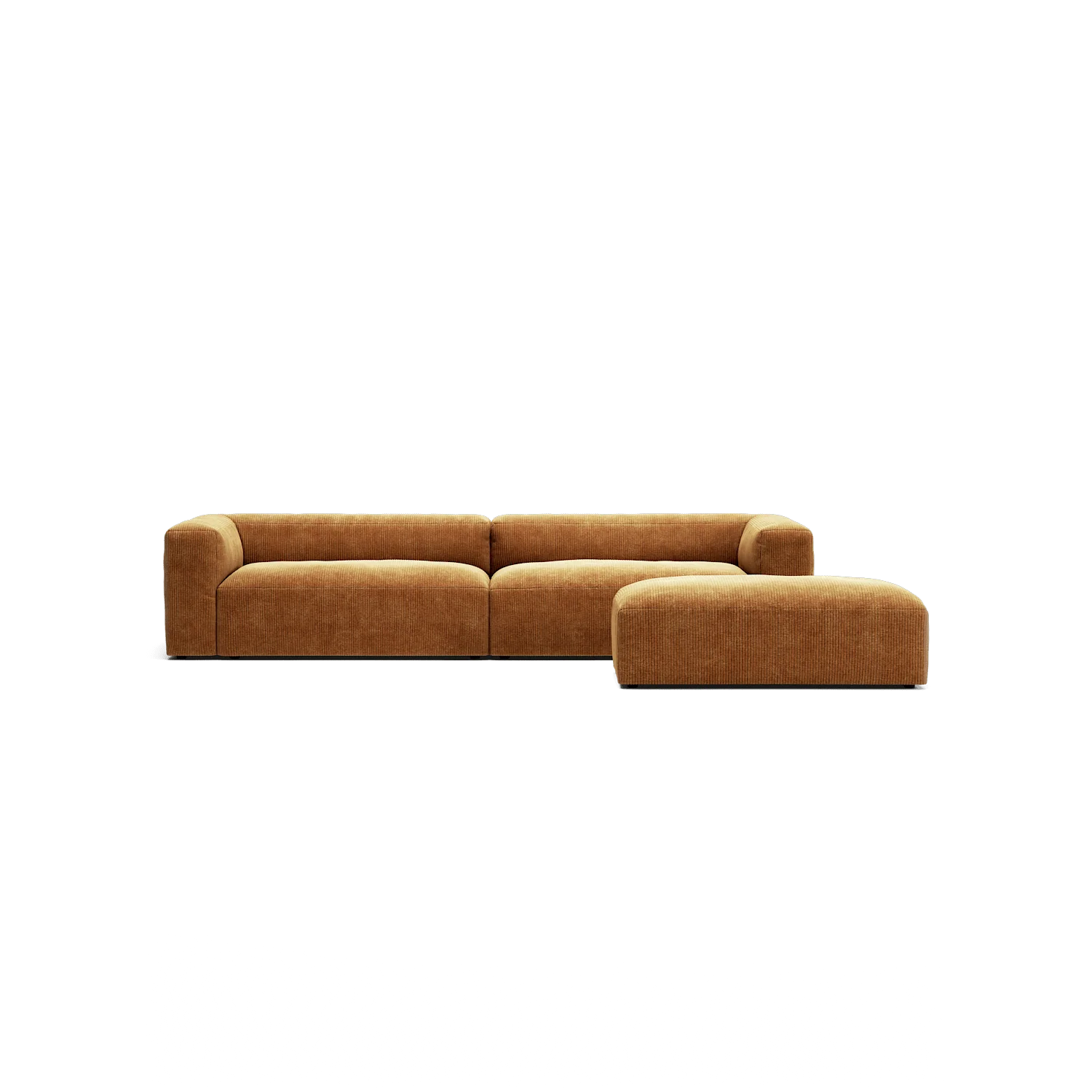 MONOLITH - 4 Seater with Pouf - Bold Corduroy Burnt Orange