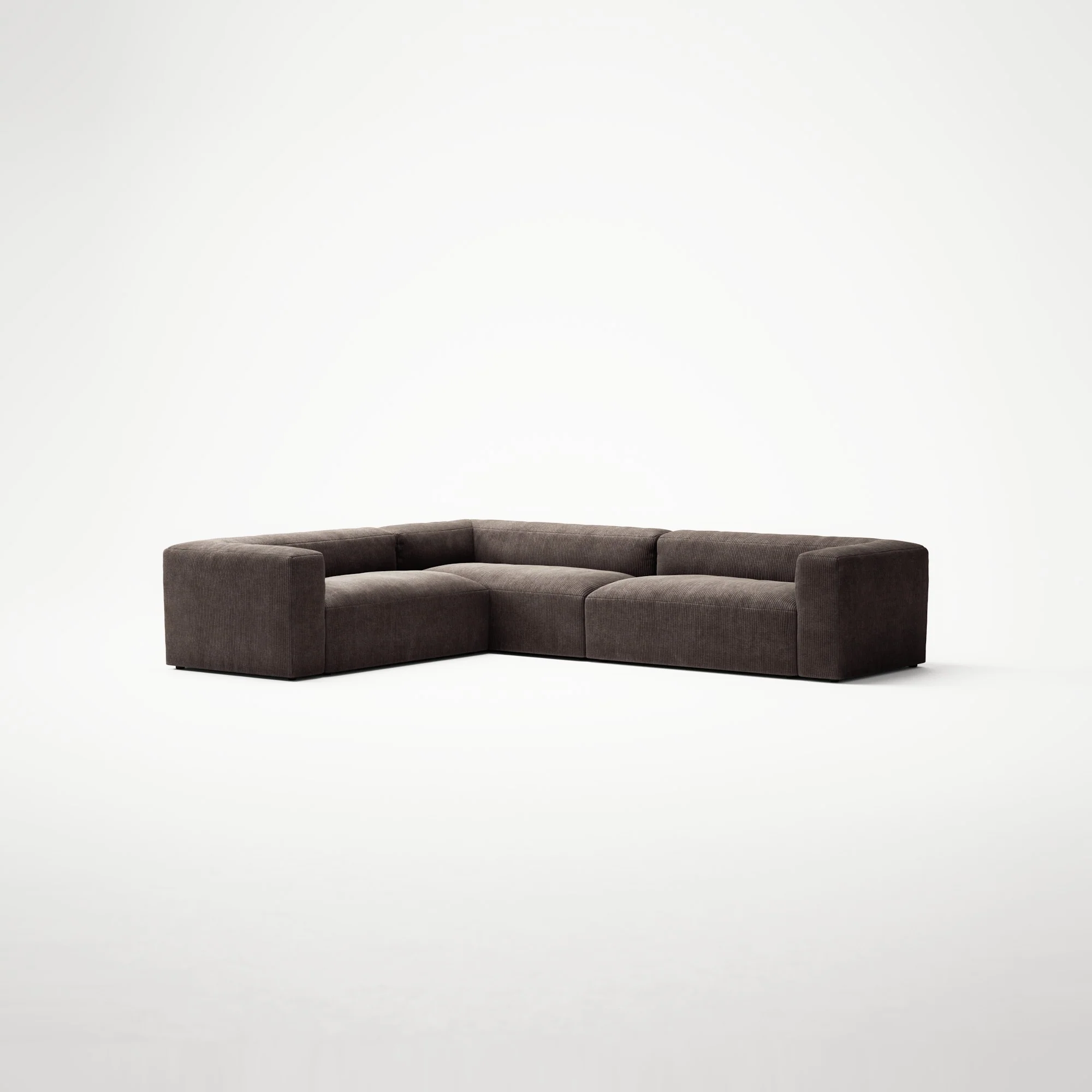 MONOLITH - 5 Seat Corner - Left - Bold Corduroy Dark Brown - Image 3