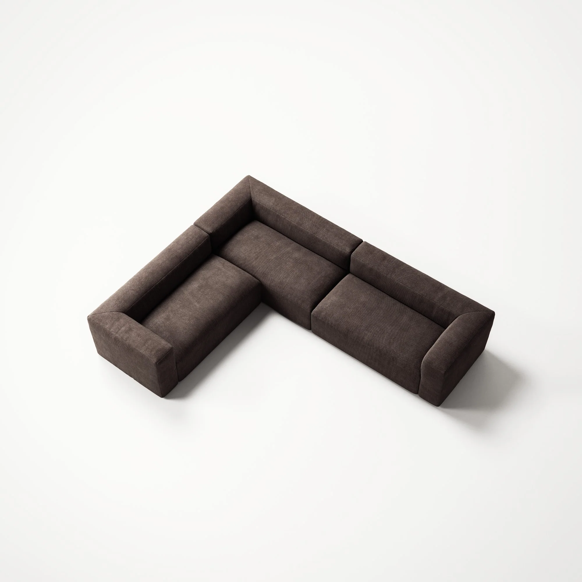 MONOLITH - 5 Seat Corner - Left - Bold Corduroy Dark Brown - Image 4