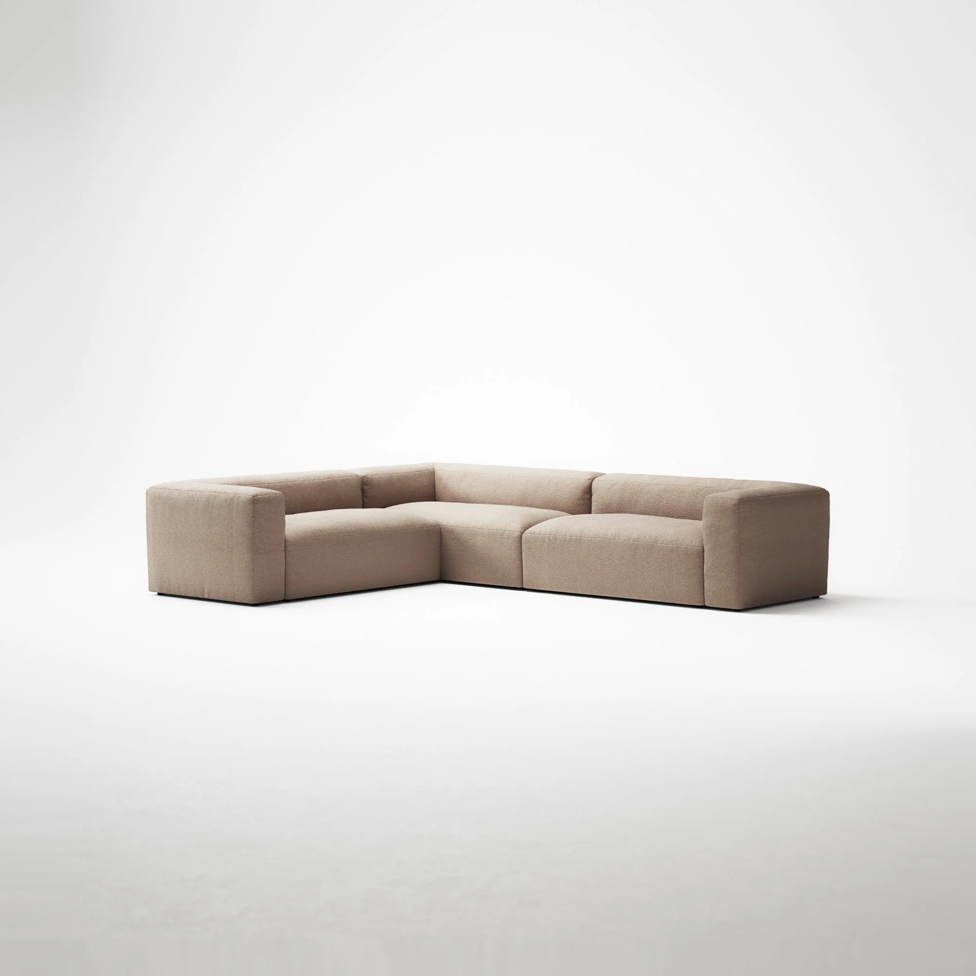 MONOLITH - 5 Seat Corner - Left - Glint Bouclé Chalk Pink - Image 3