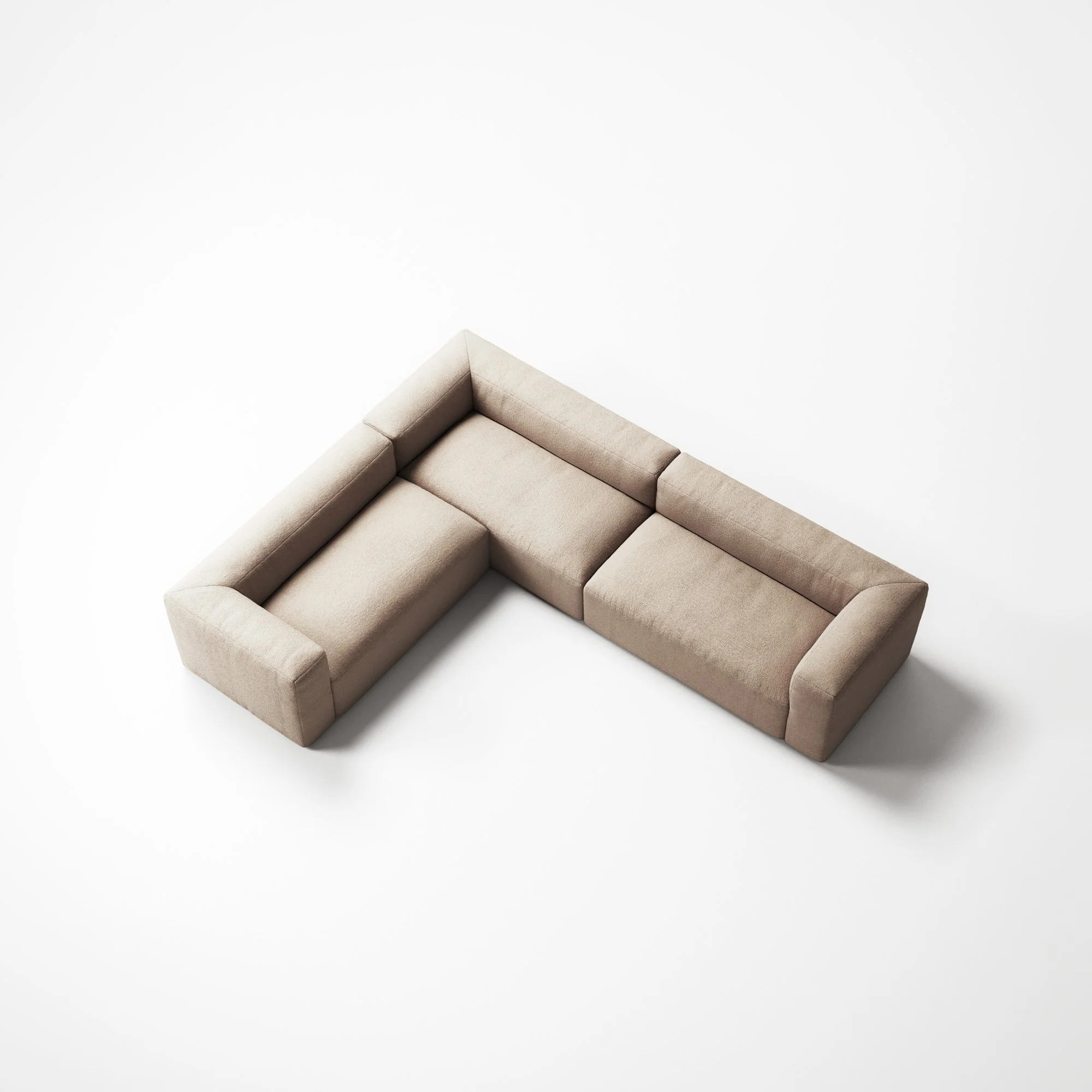 MONOLITH - 5 Seat Corner - Left - Glint Bouclé Chalk Pink - Image 4