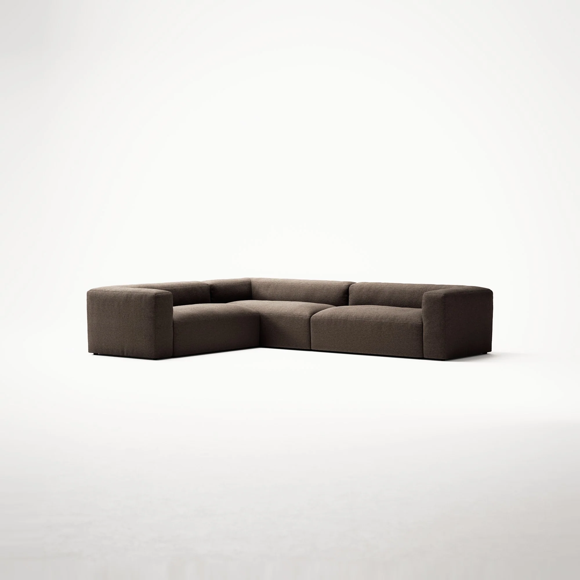 MONOLITH - 5 Seat Corner - Left - Glint Bouclé Dark Brown - Image 3