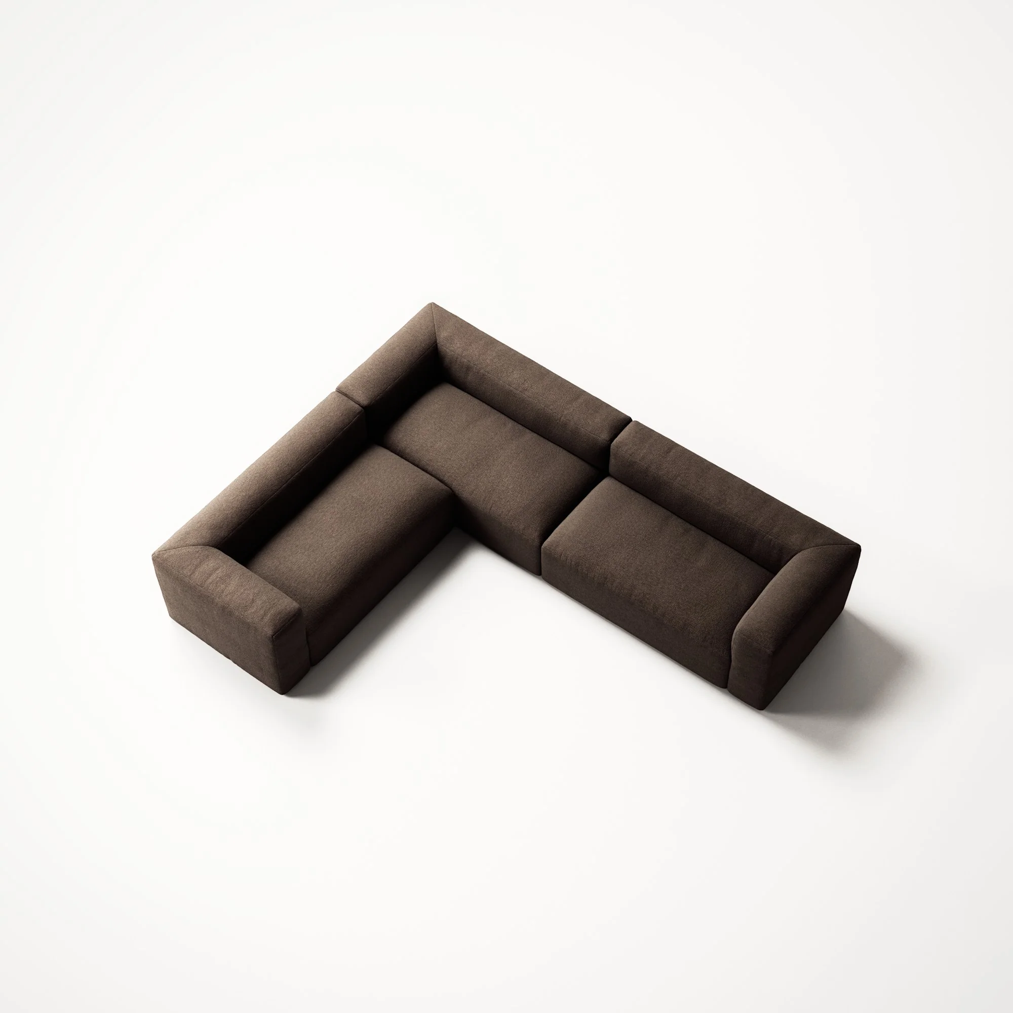 MONOLITH - 5 Seat Corner - Left - Glint Bouclé Dark Brown - Image 4