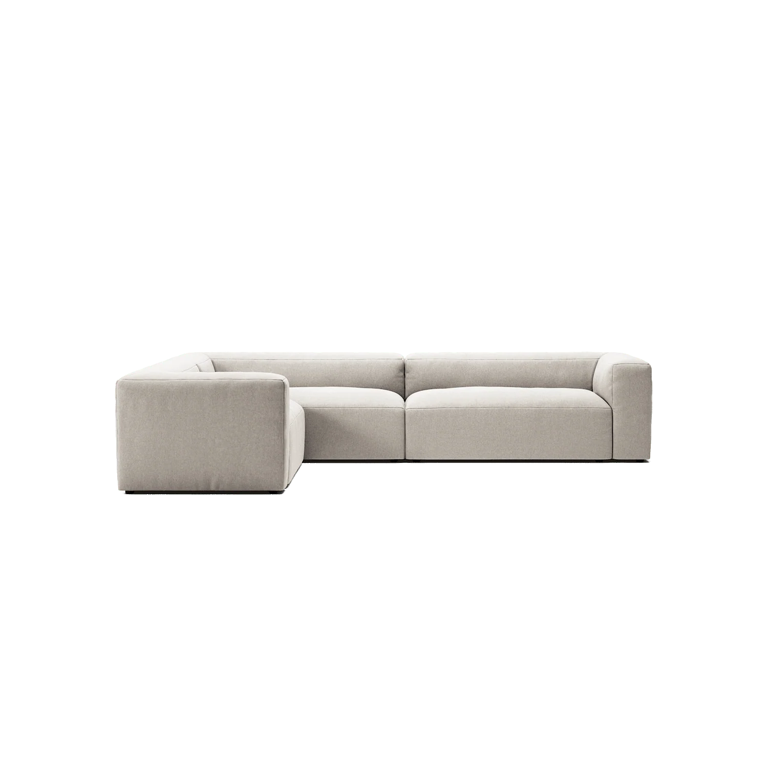 MONOLITH - 5 Seat Corner - Left - Micro Chenille Grey Cream