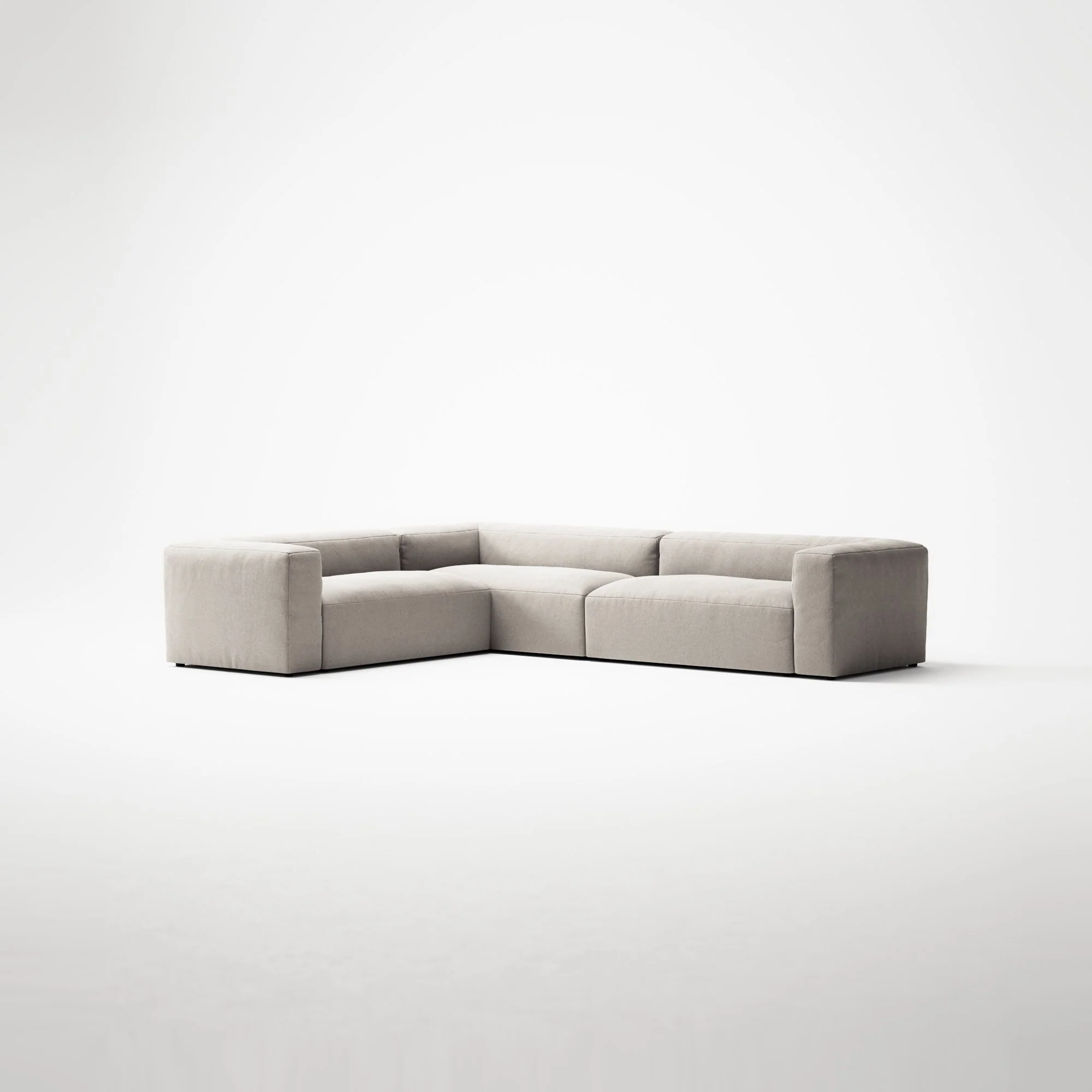 MONOLITH - 5 Seat Corner - Left - Micro Chenille Grey Cream - Image 3