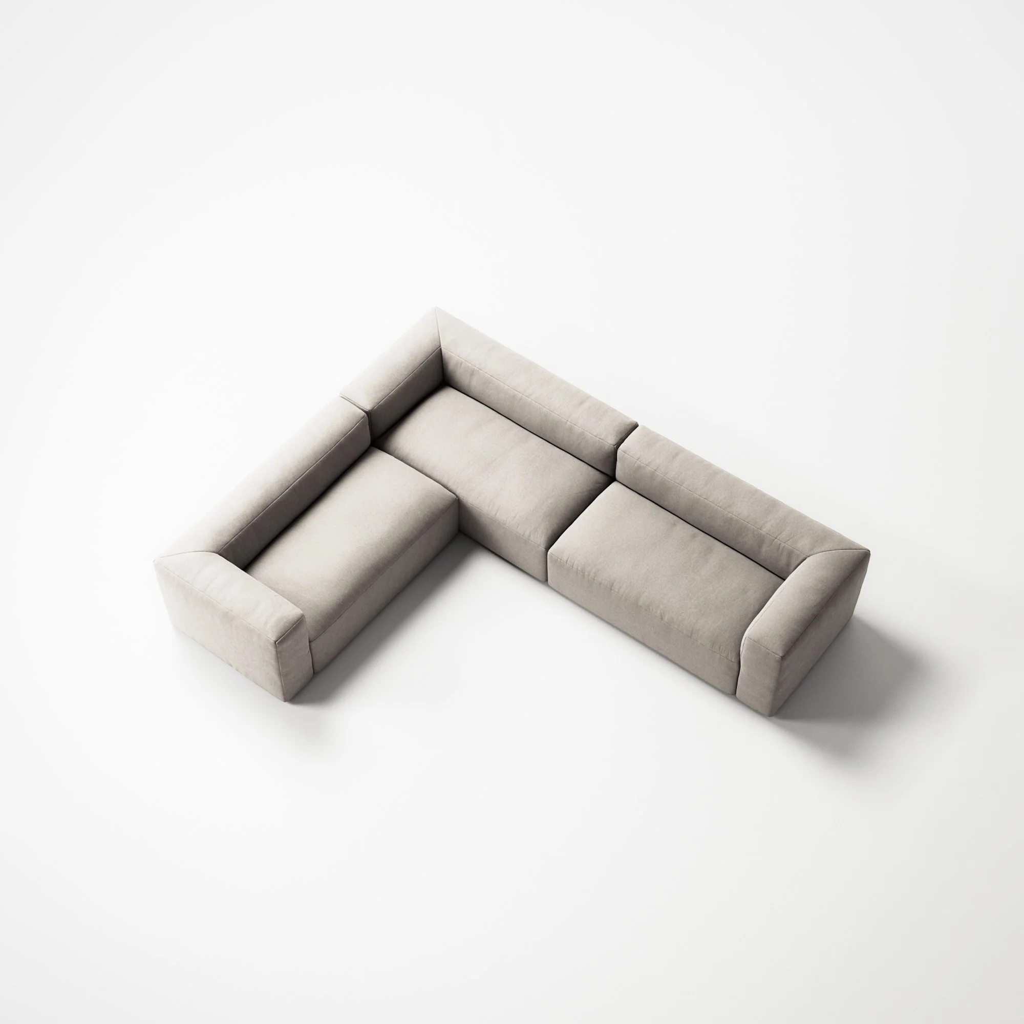 MONOLITH - 5 Seat Corner - Left - Micro Chenille Grey Cream - Image 4
