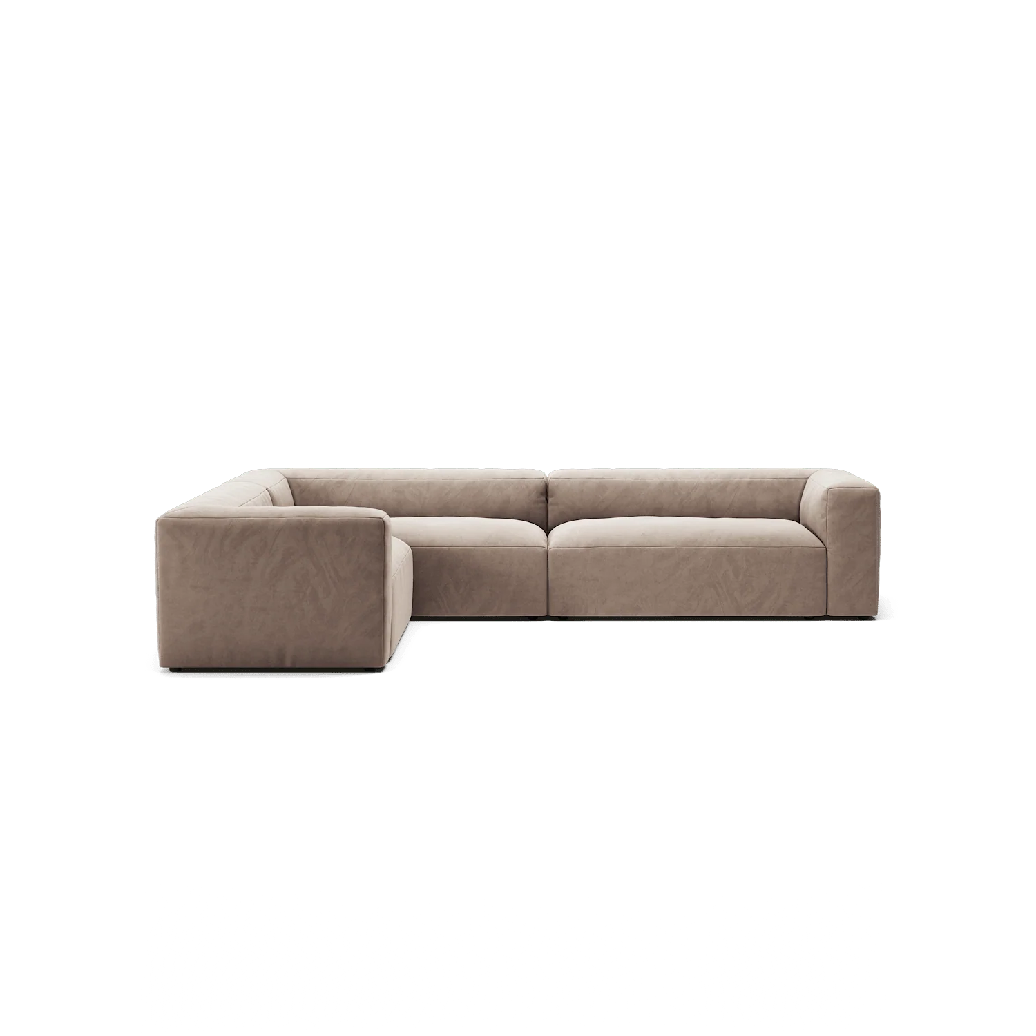 MONOLITH - 5 Seat Corner - Left - Soft Matte Velvet Warm Beige