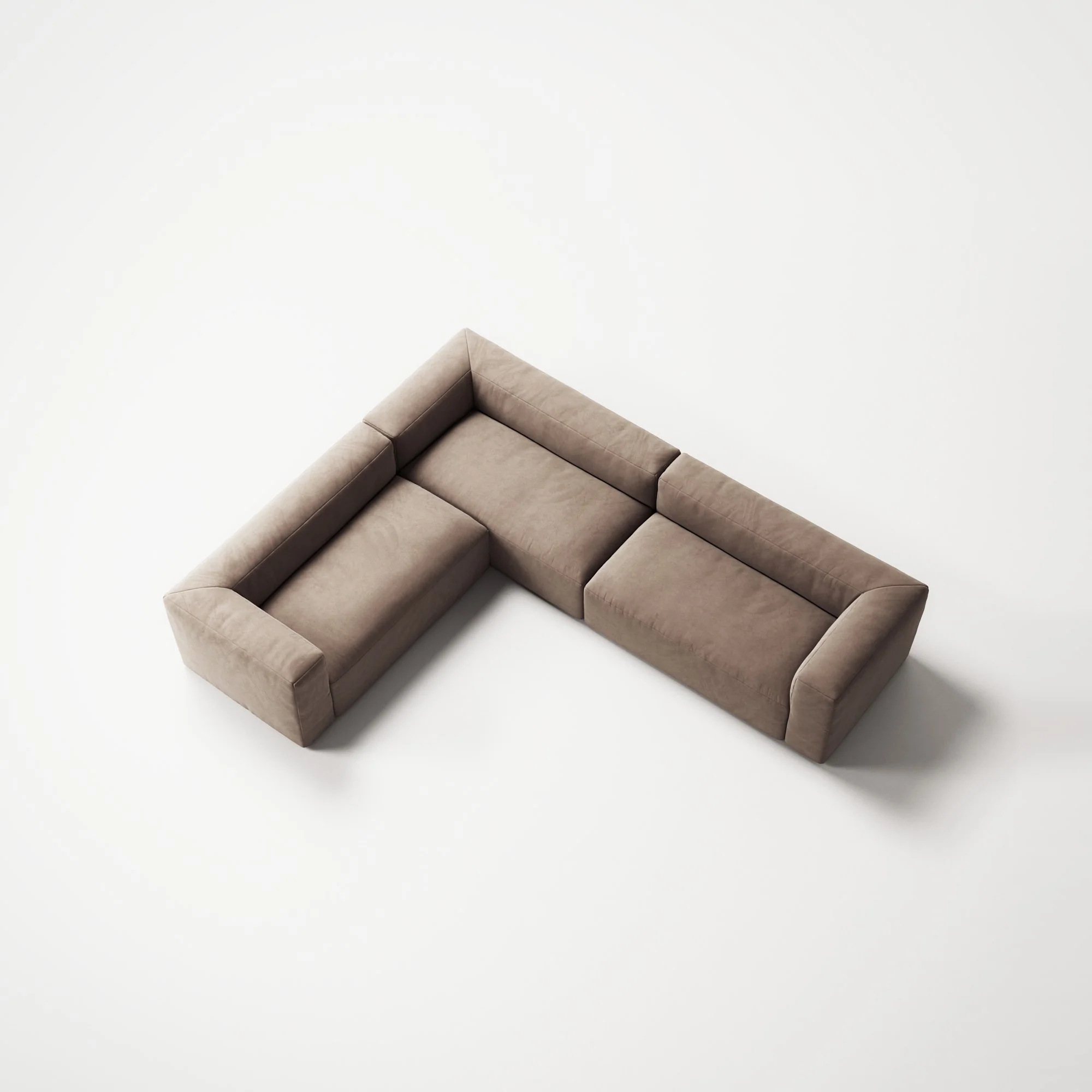 MONOLITH - 5 Seat Corner - Left - Soft Matte Velvet Warm Beige - Image 4