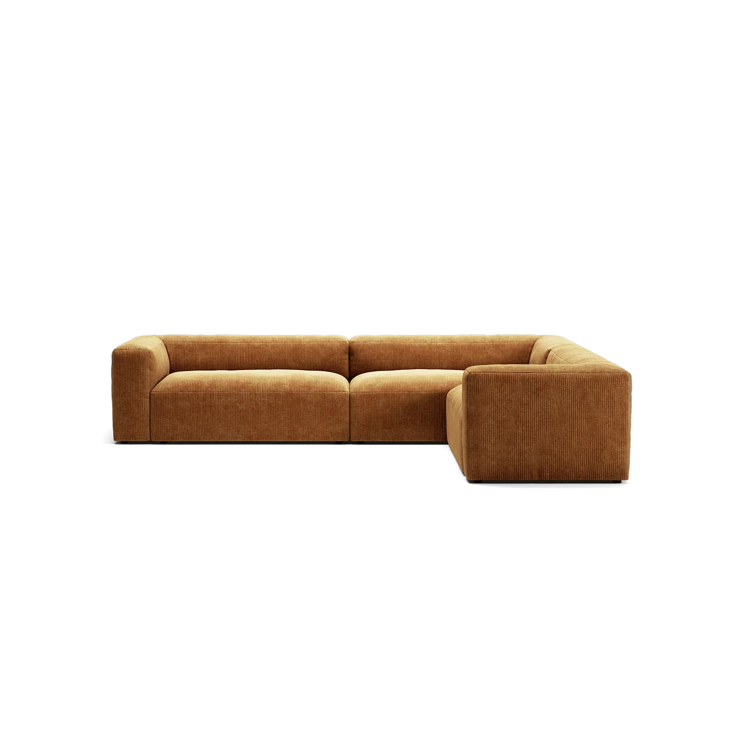 MONOLITH - 5 Seat Corner - Right - Bold Corduroy Burnt Orange