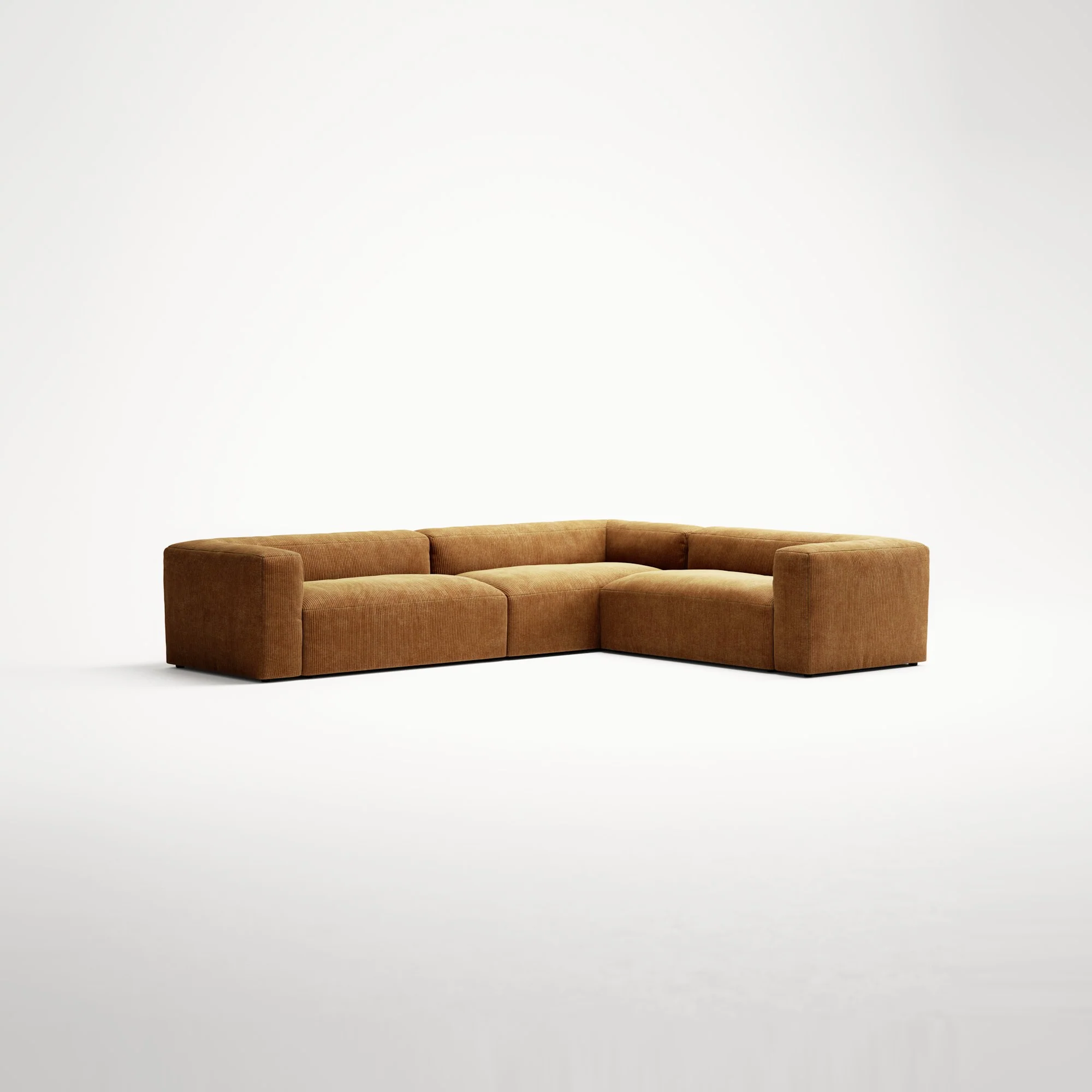MONOLITH - 5 Seat Corner - Right - Bold Corduroy Burnt Orange - Image 3