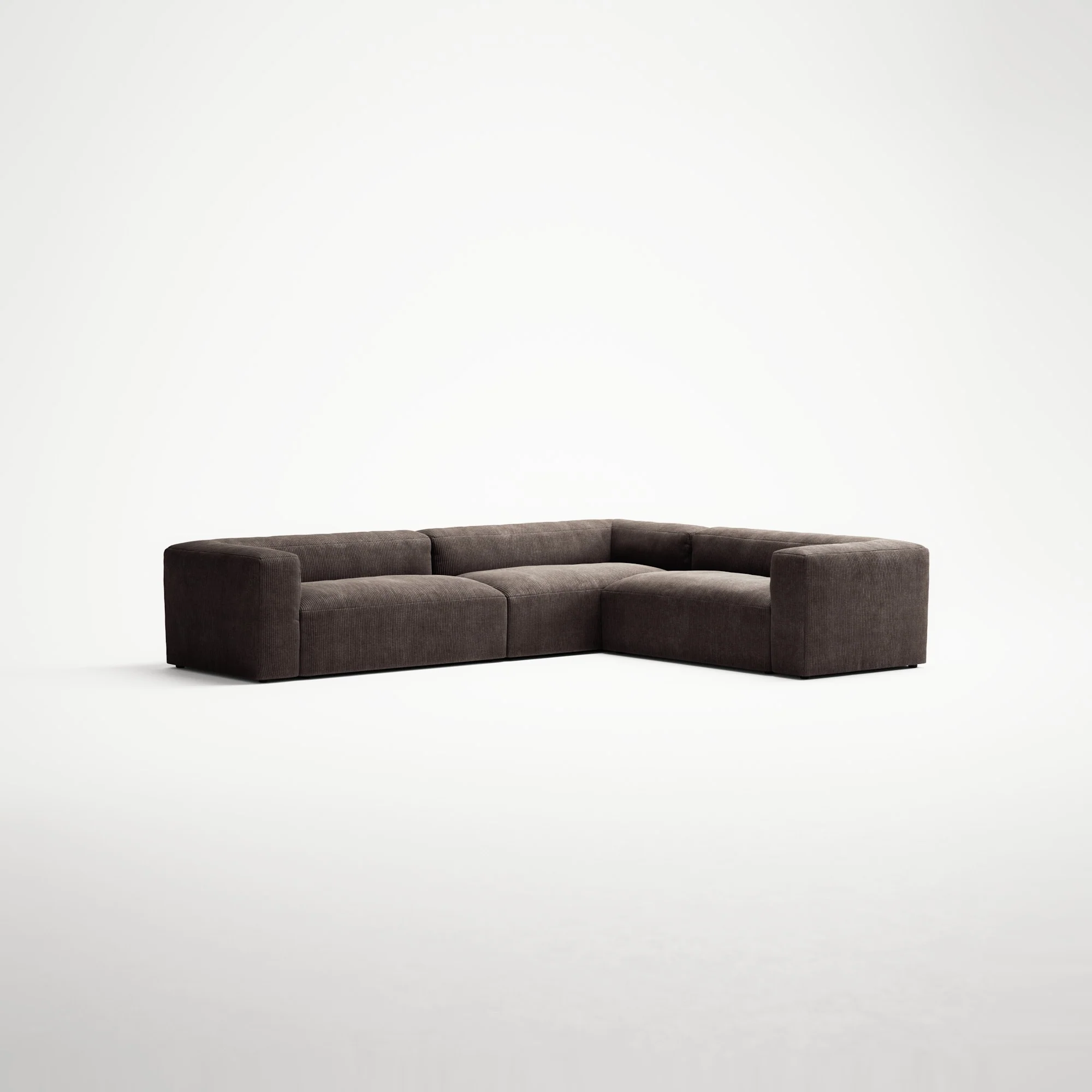 MONOLITH - 5 Seat Corner - Right - Bold Corduroy Dark Brown - Image 3