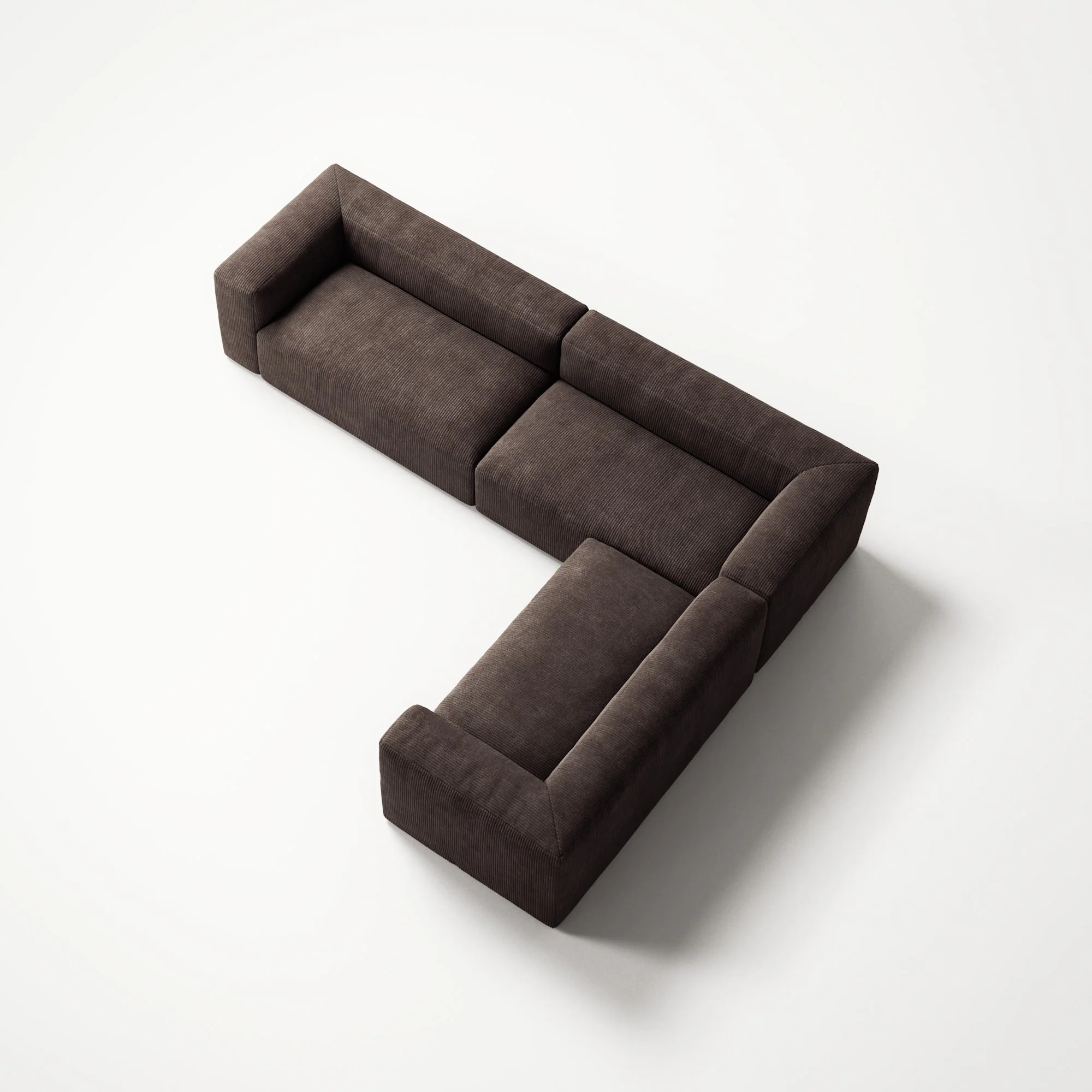 MONOLITH - 5 Seat Corner - Right - Bold Corduroy Dark Brown - Image 4