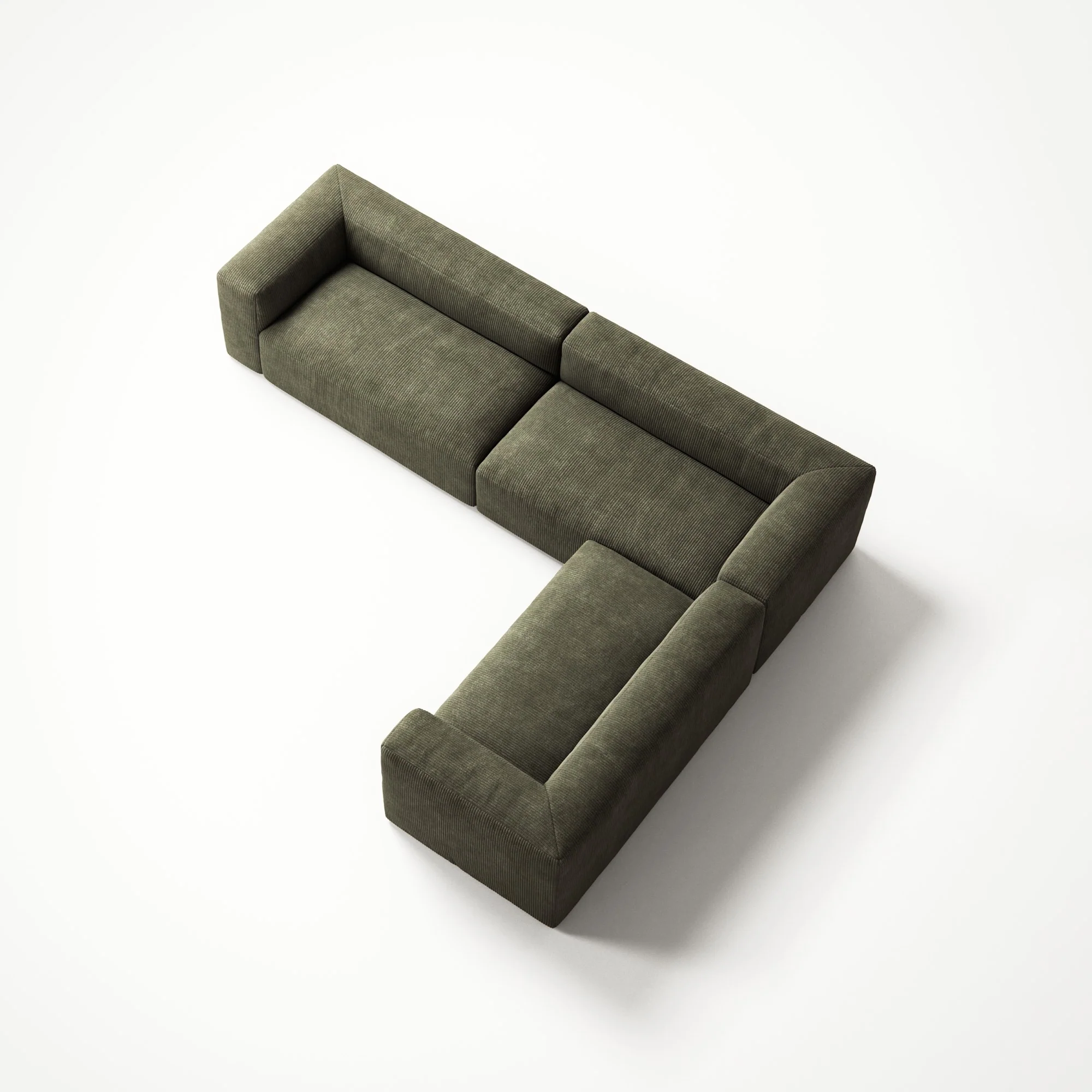 MONOLITH - 5 Seat Corner - Right - Bold Corduroy Moss Green - Image 4