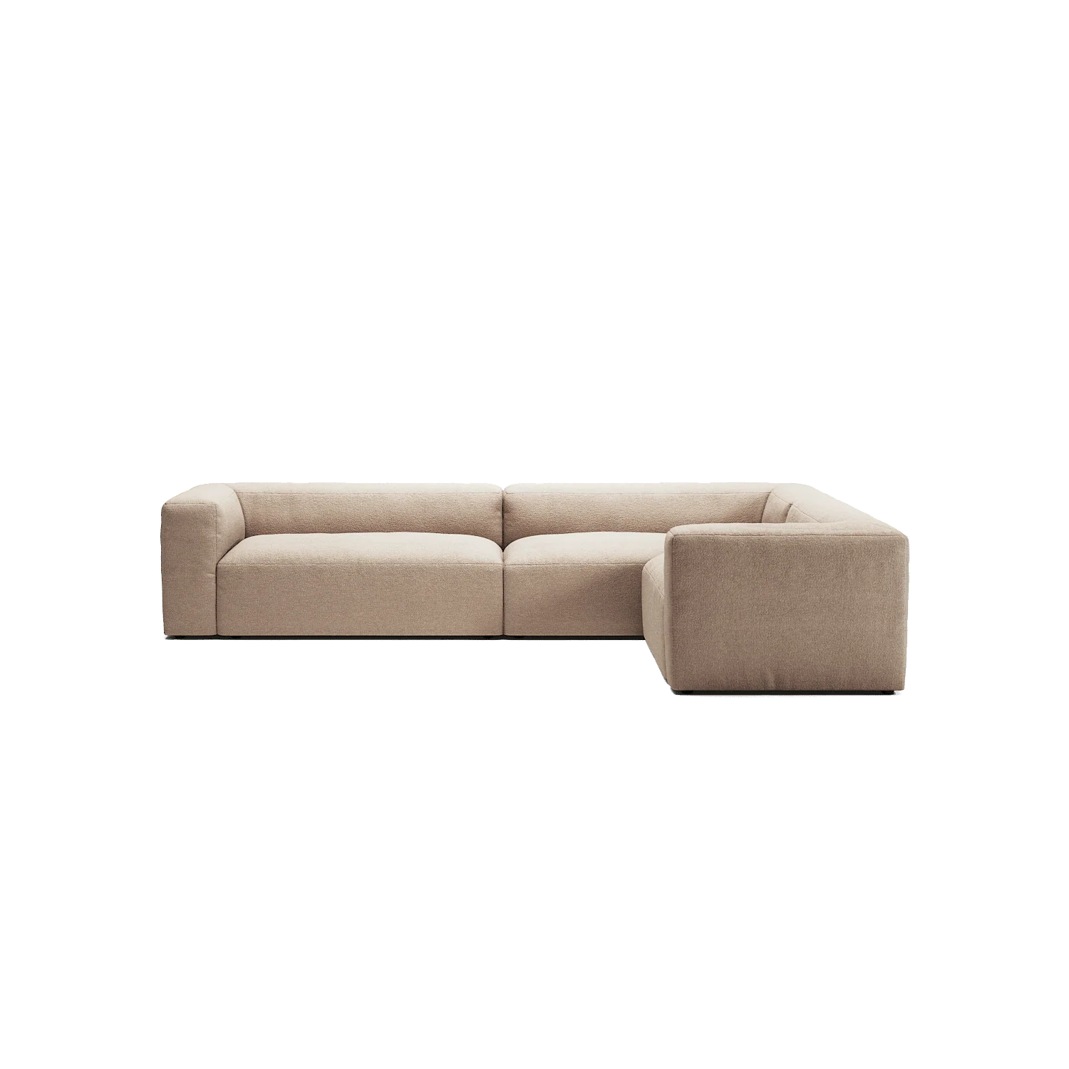 MONOLITH - 5 Seat Corner - Right - Glint Bouclé Chalk Pink