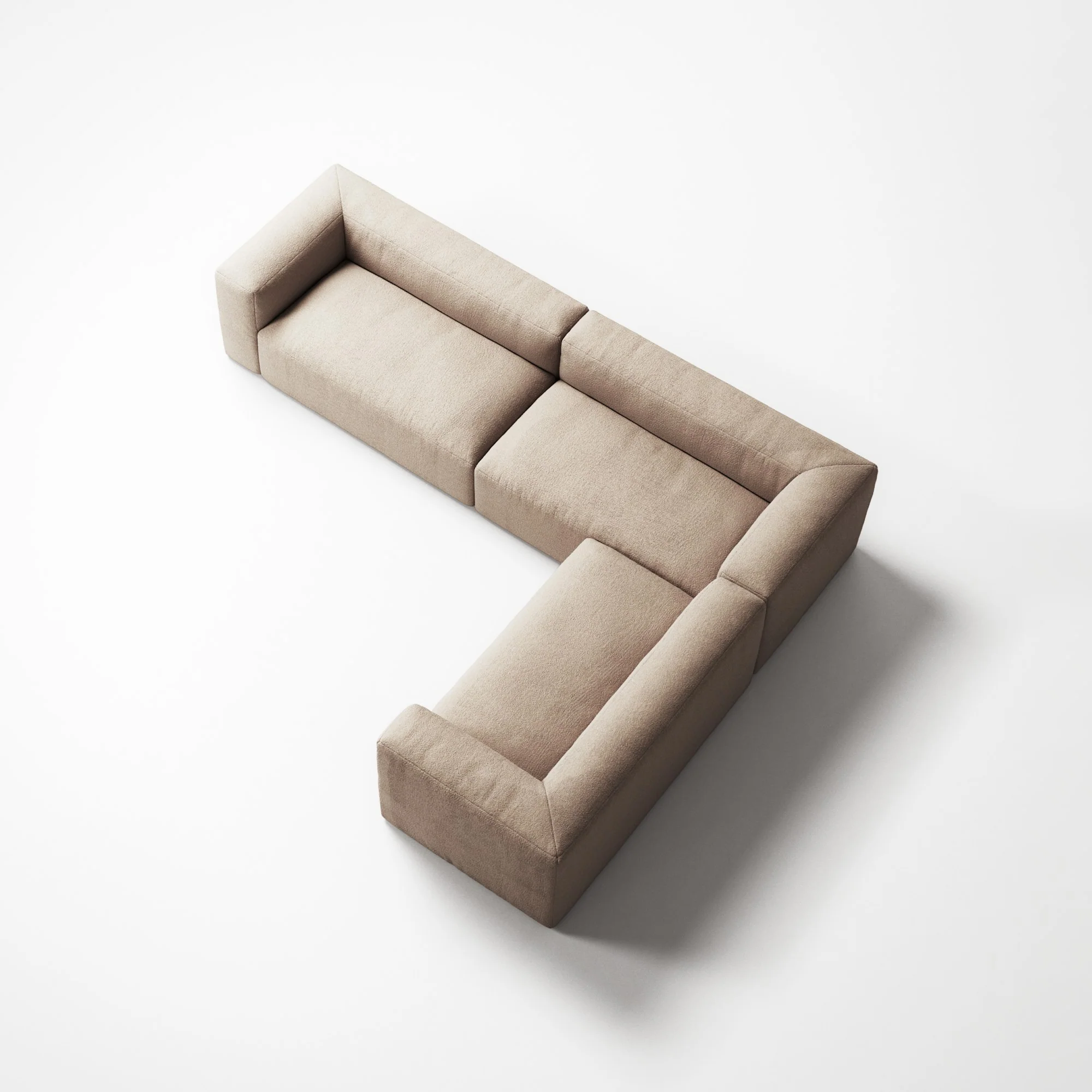 MONOLITH - 5 Seat Corner - Right - Glint Bouclé Chalk Pink - Image 4