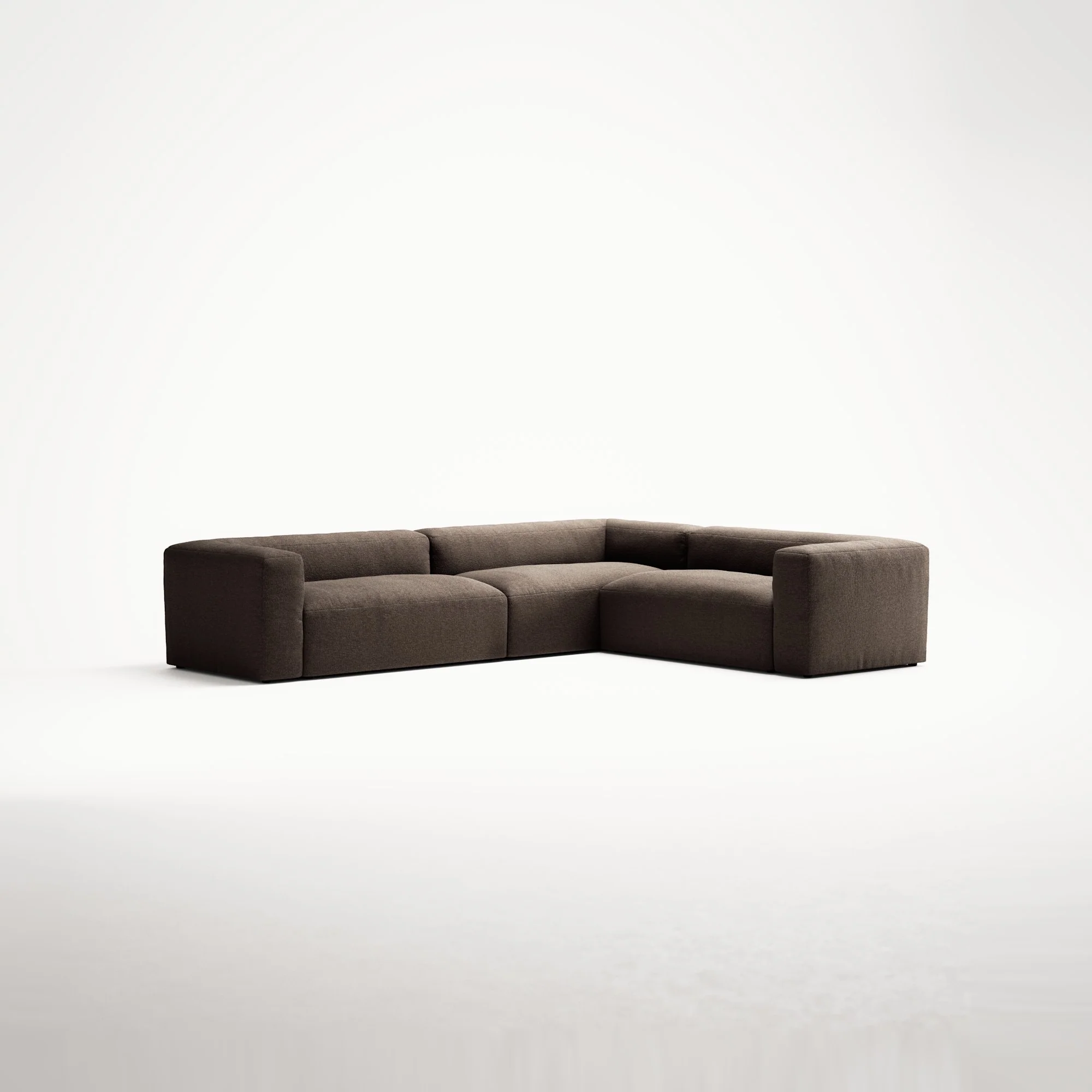 MONOLITH - 5 Seat Corner - Right - Glint Bouclé Dark Brown - Image 3