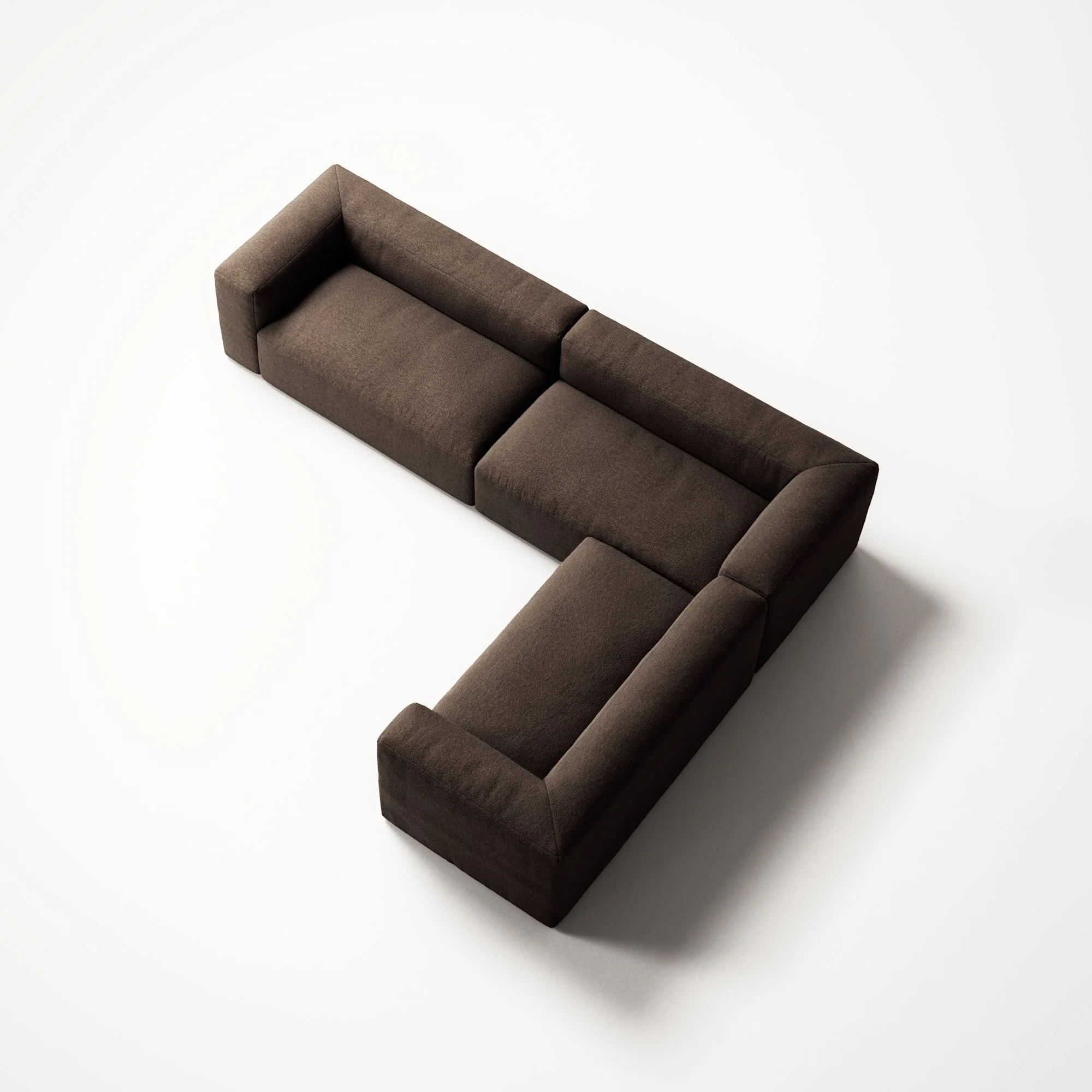 MONOLITH - 5 Seat Corner - Right - Glint Bouclé Dark Brown - Image 4