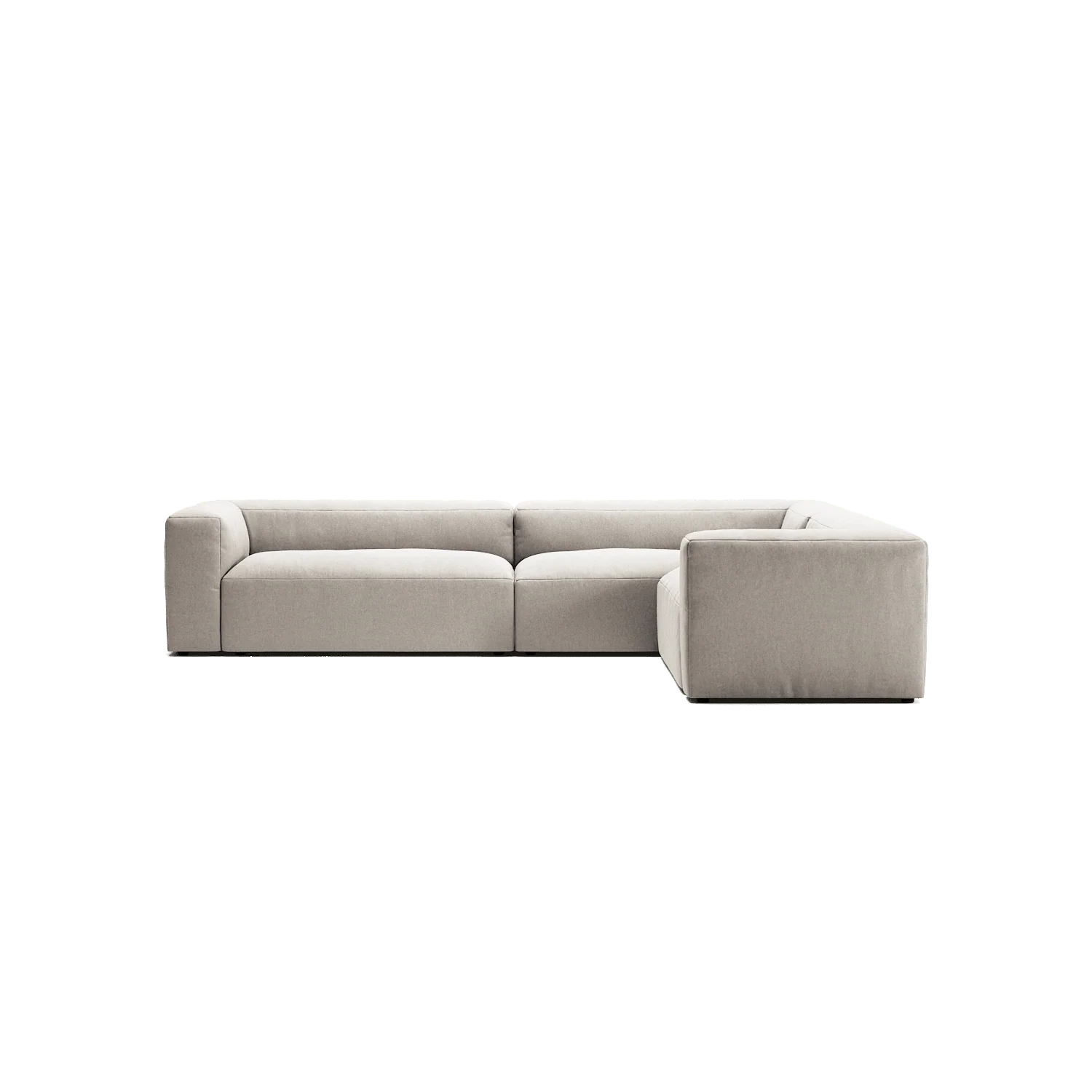 MONOLITH - 5 Seat Corner - Right - Micro Chenille Grey Cream