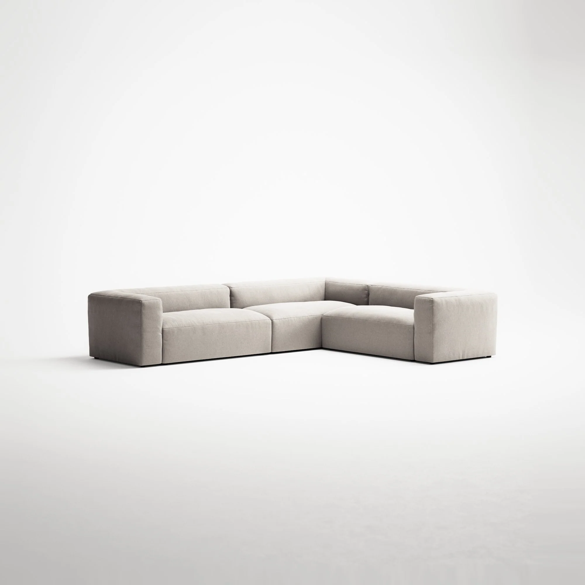MONOLITH - 5 Seat Corner - Right - Micro Chenille Grey Cream - Image 3