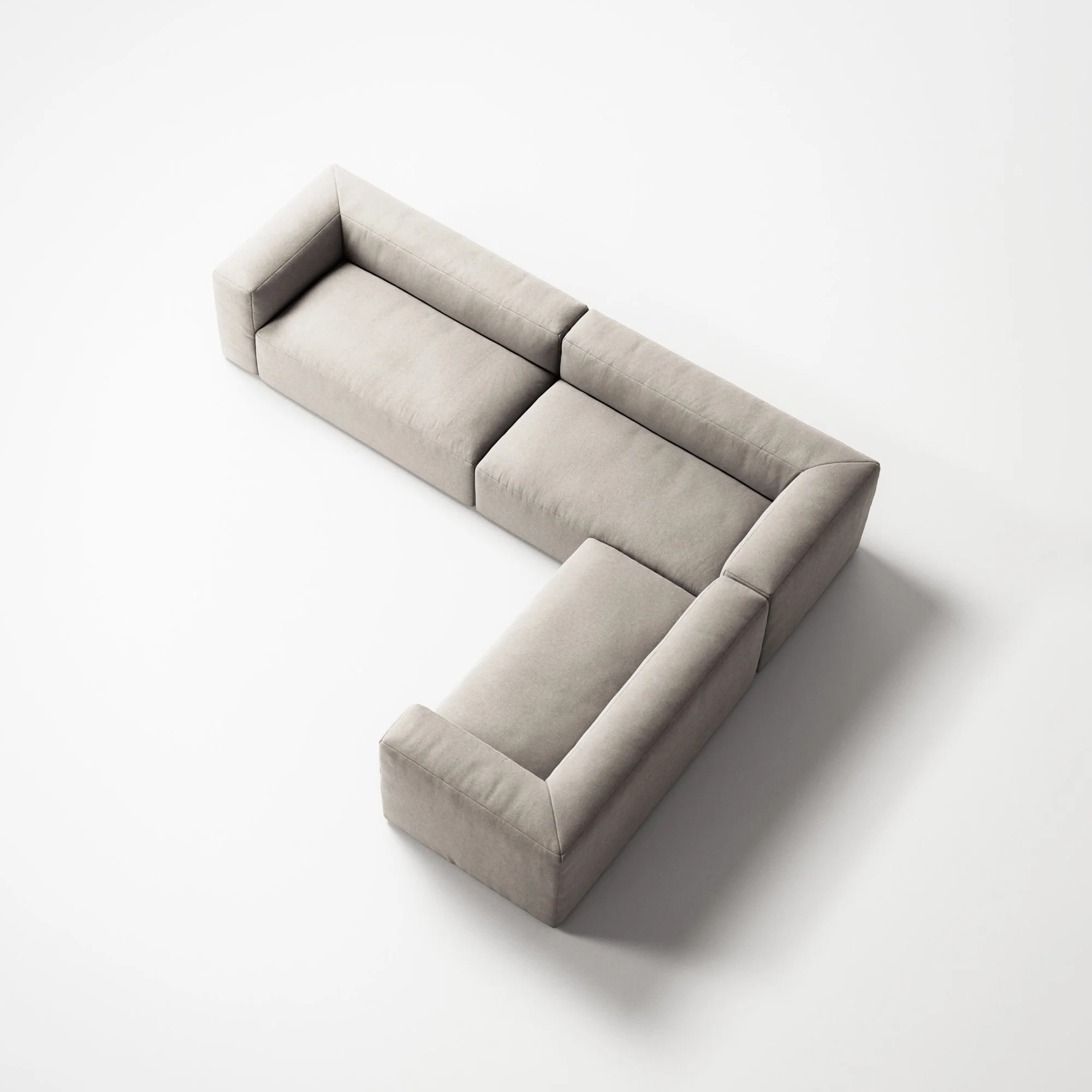MONOLITH - 5 Seat Corner - Right - Micro Chenille Grey Cream - Image 4