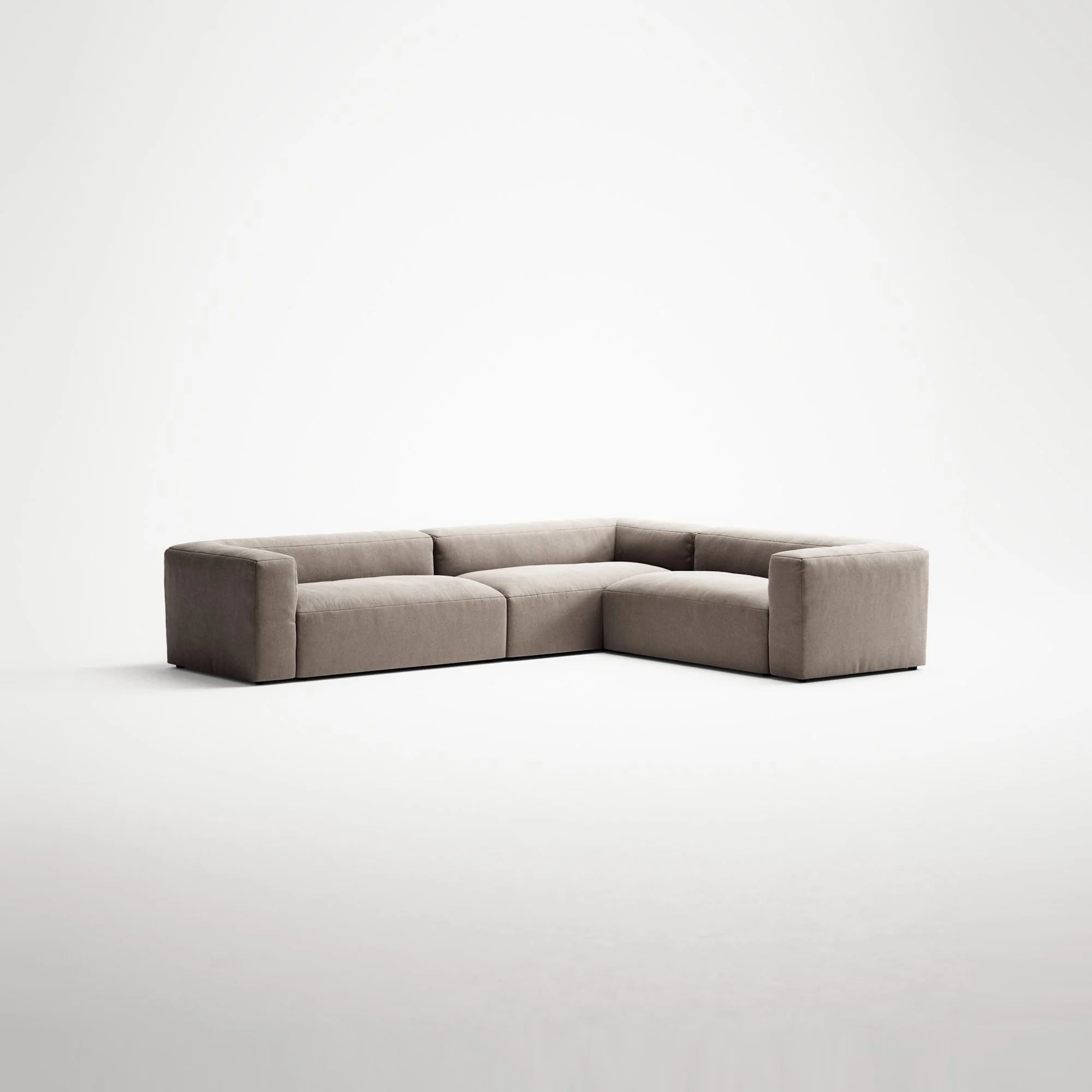 MONOLITH - 5 Seat Corner - Right - Micro Chenille Stone Beige - Image 3