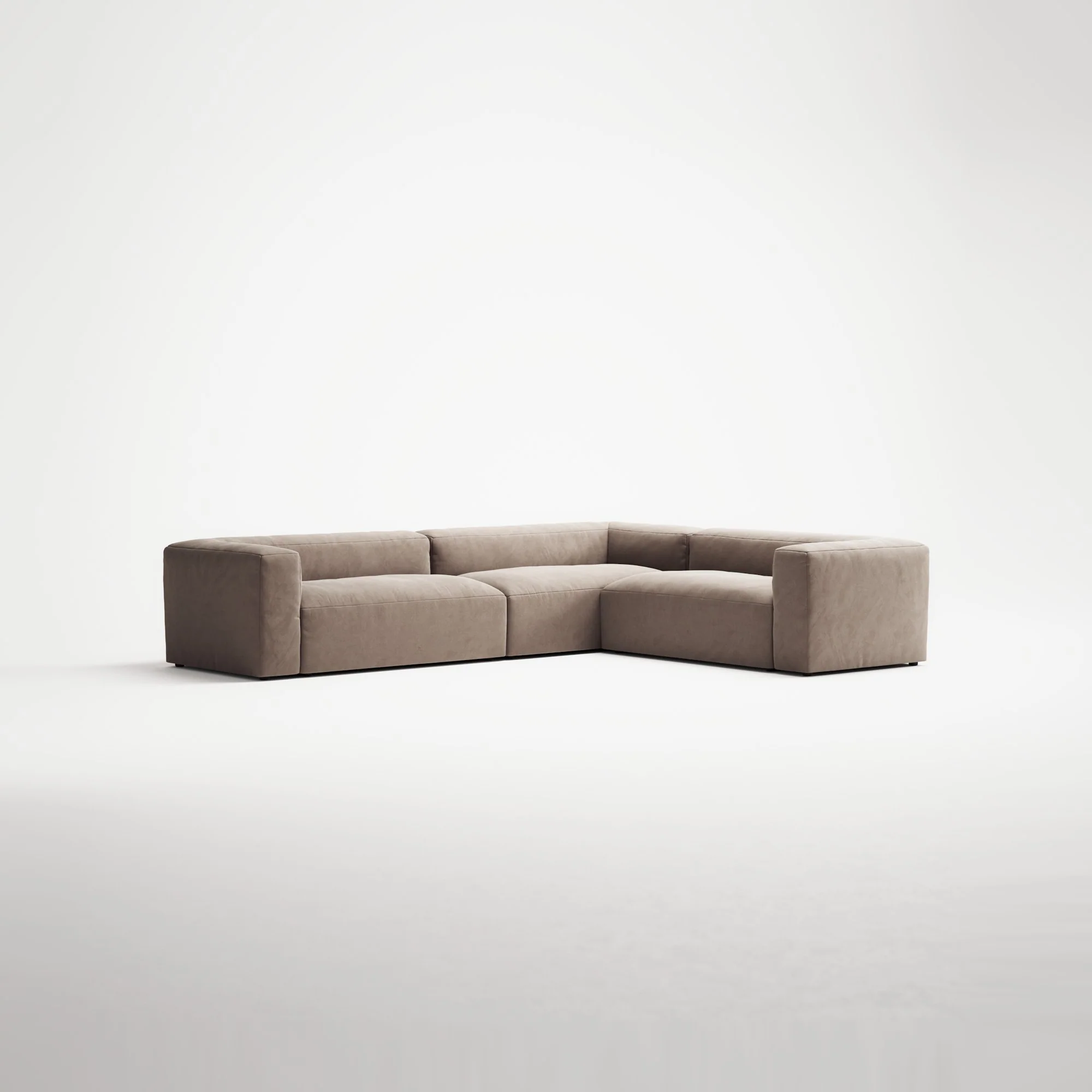 MONOLITH - 5 Seat Corner - Right - Soft Matte Velvet Warm Beige - Image 3