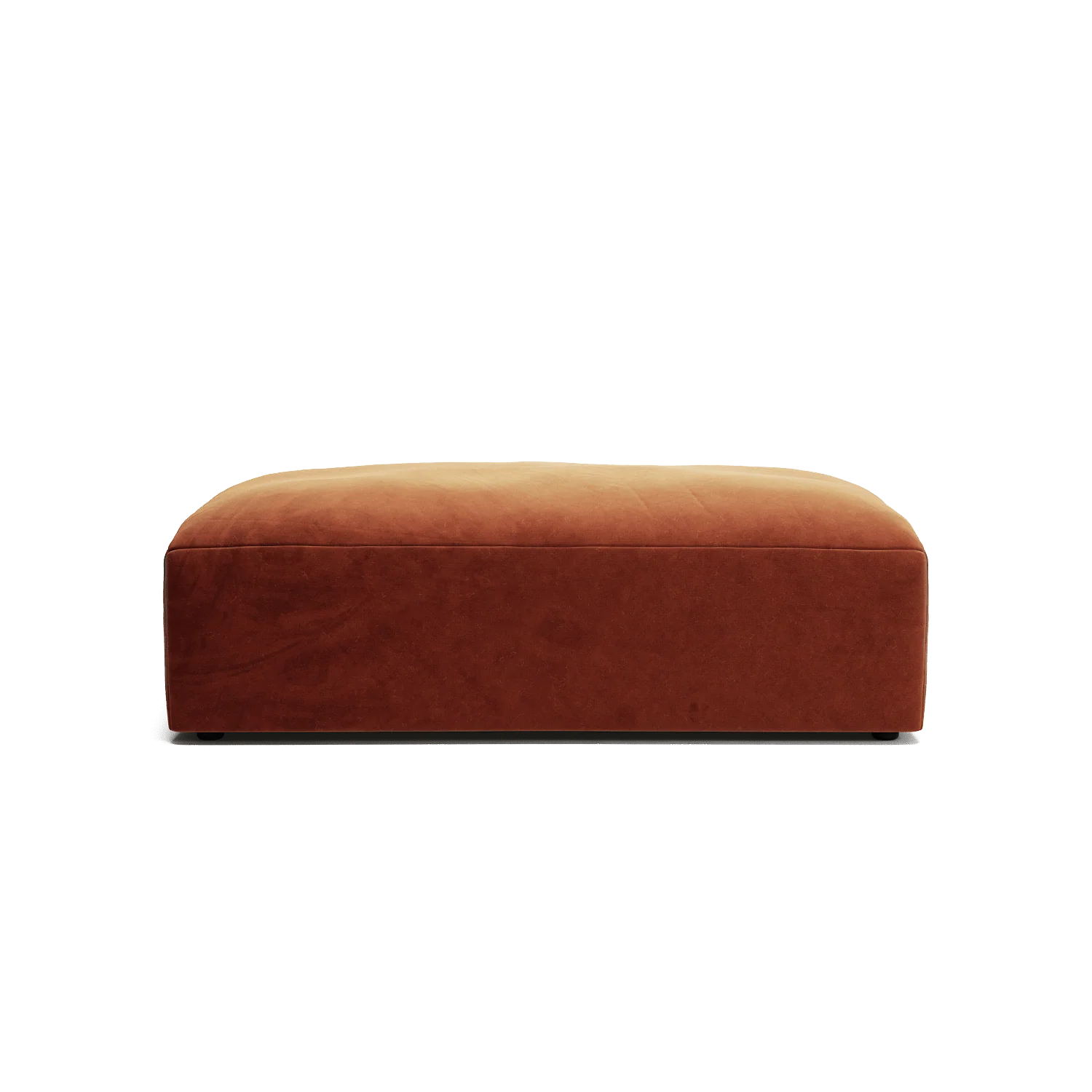 MONOLITH - Pouf - Soft Matte Velvet Rust Orange