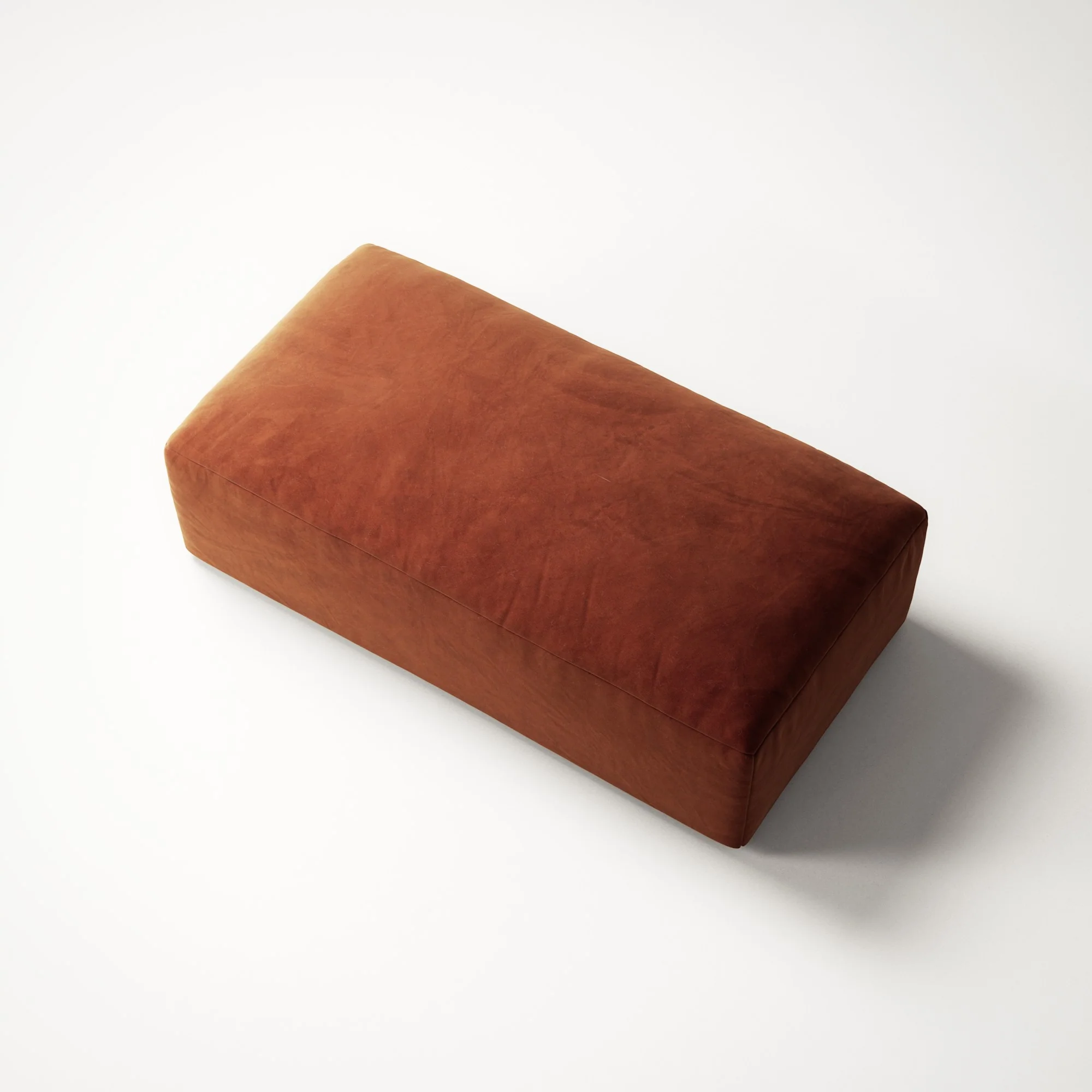 MONOLITH - Pouf - Soft Matte Velvet Rust Orange - Image 4