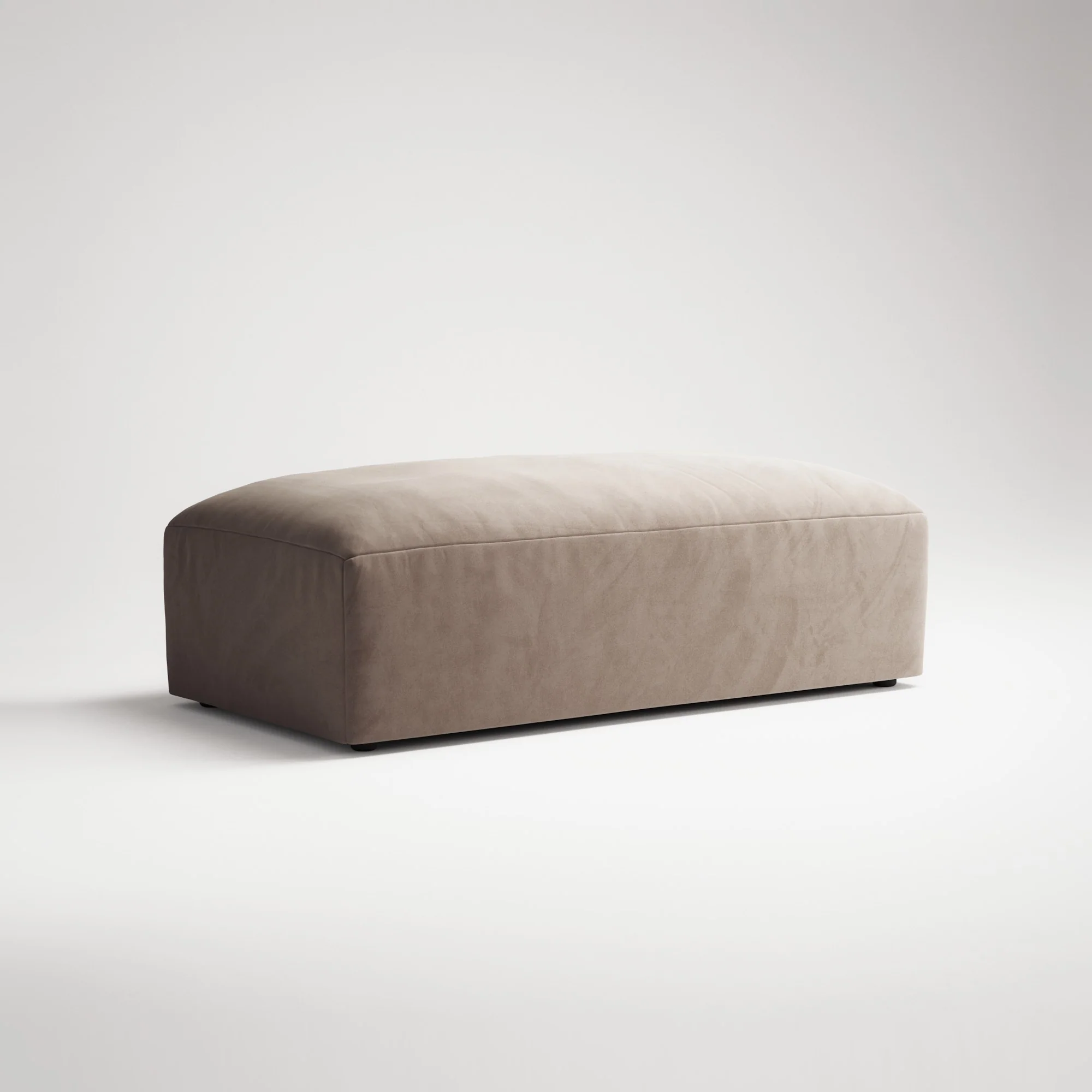 MONOLITH - Pouf - Soft Matte Velvet Warm Beige - Image 3