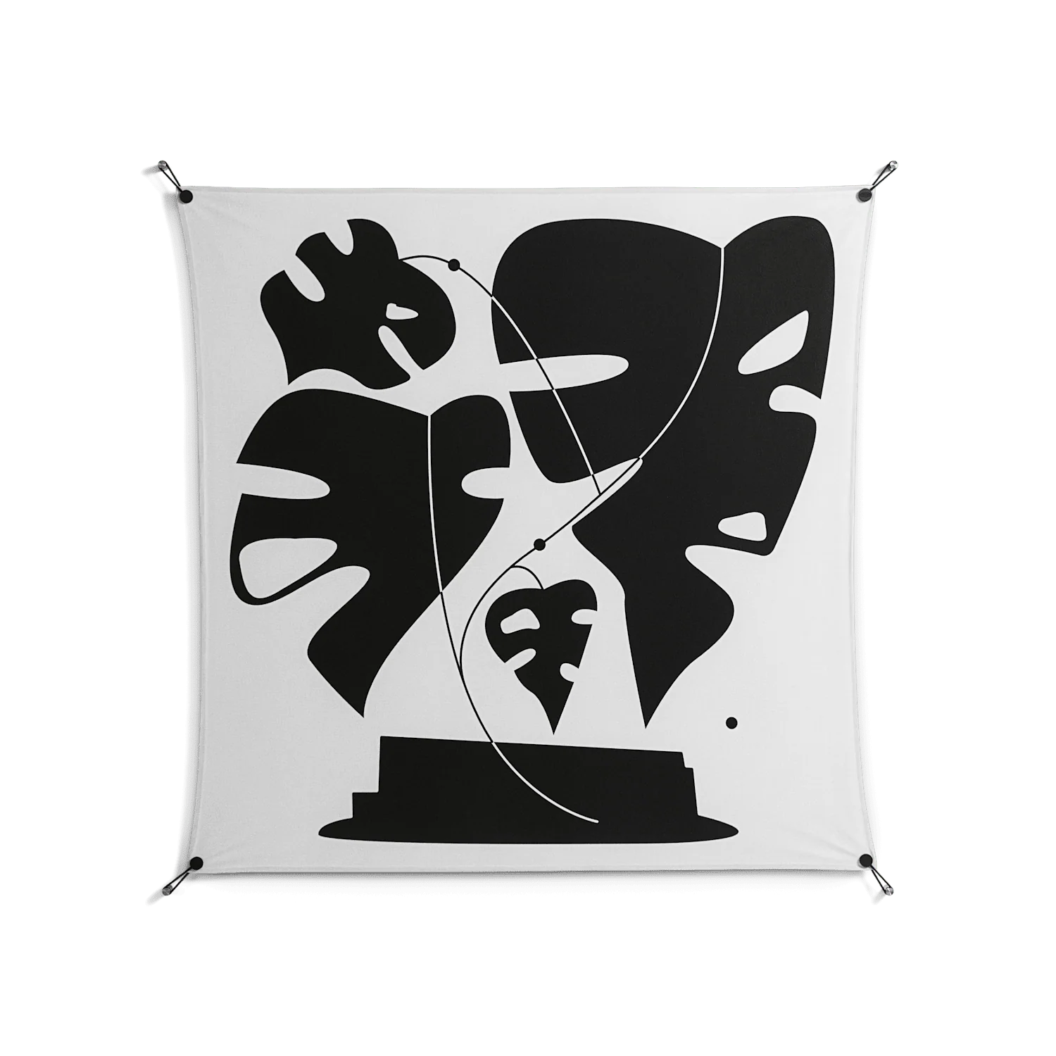 Monstera - Work On Wall - Konrad Blaszczyk - Black - 140 x 140 cm
