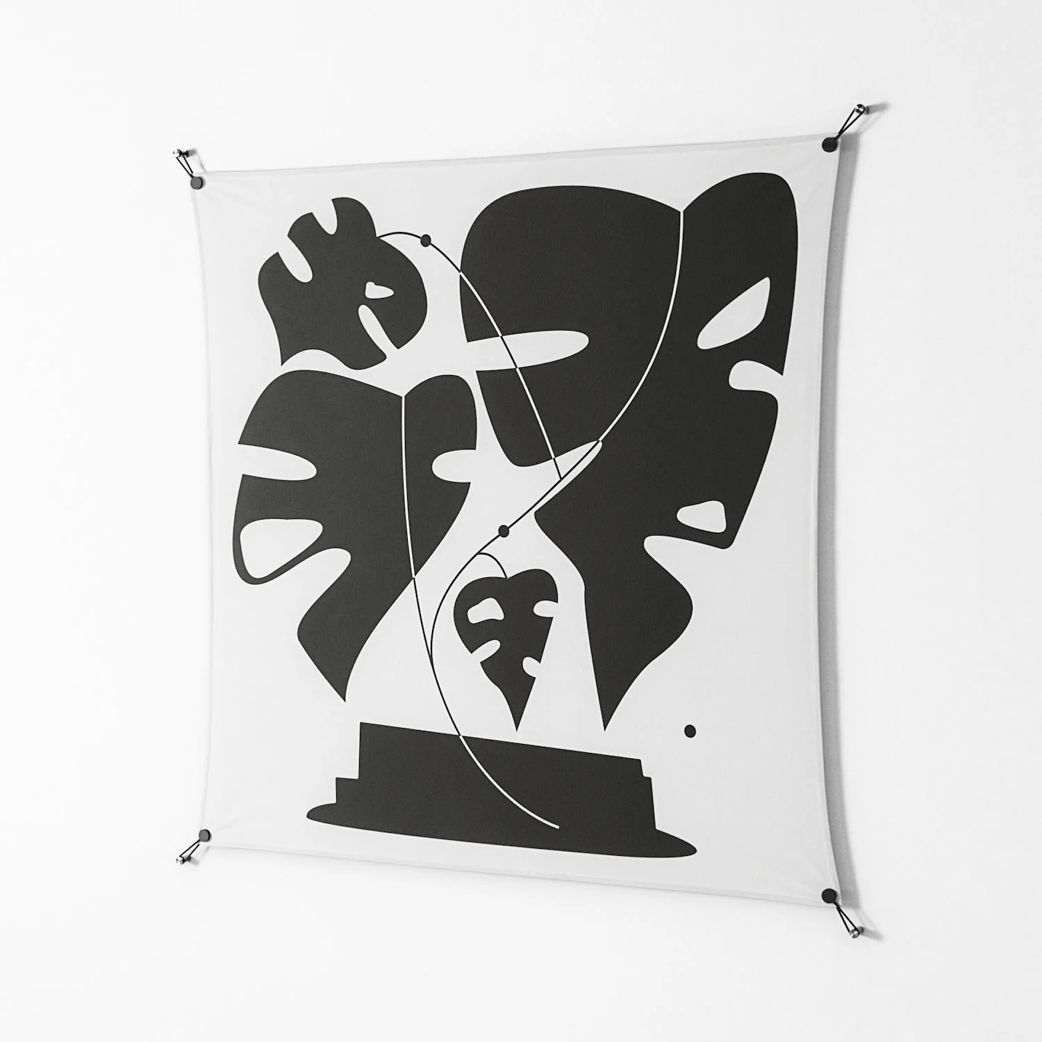 Monstera - Work On Wall - Konrad Blaszczyk - Black - 140 x 140 cm - Image 2