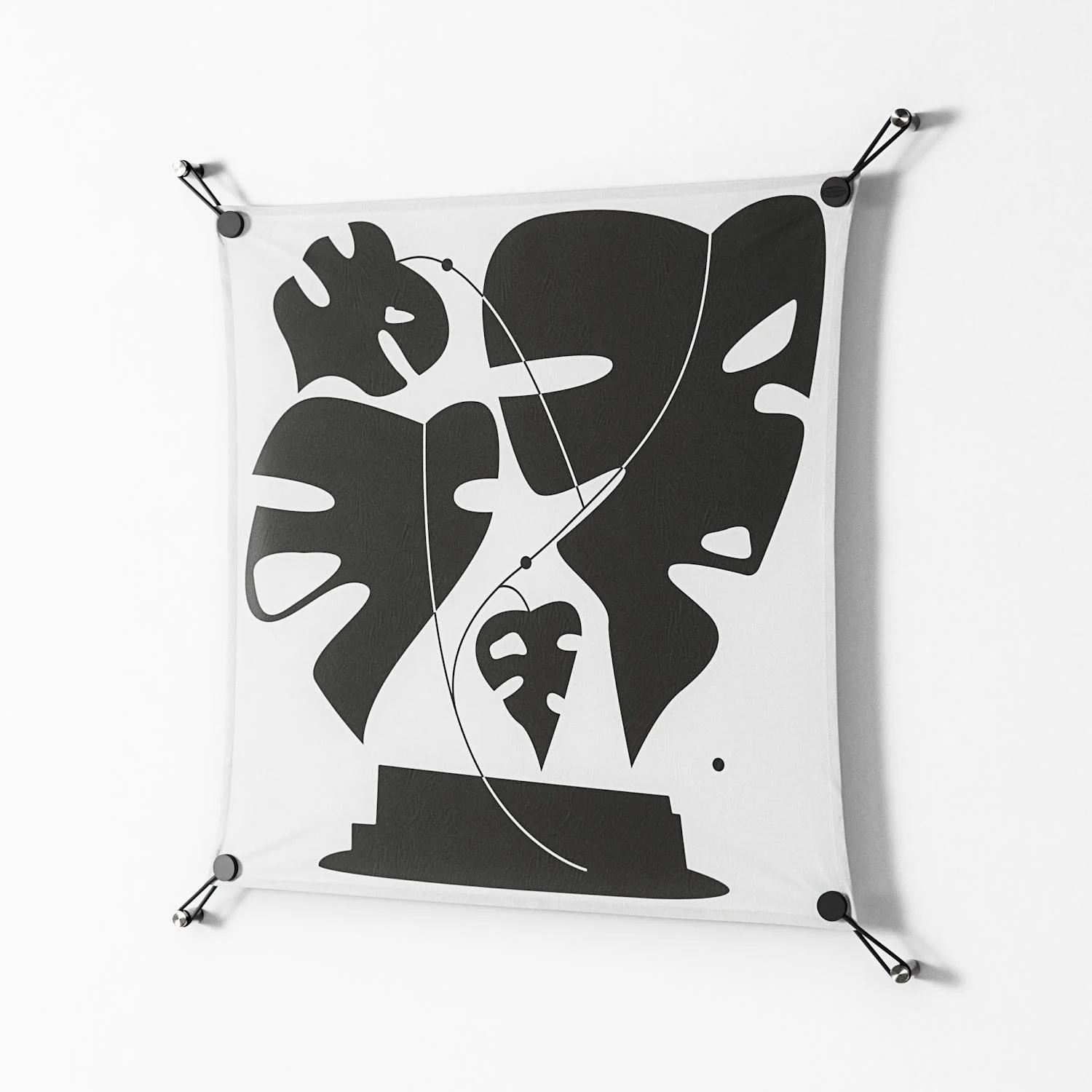 Monstera - Work On Wall - Konrad Blaszczyk - Black - 70 x 70 cm - Image 2