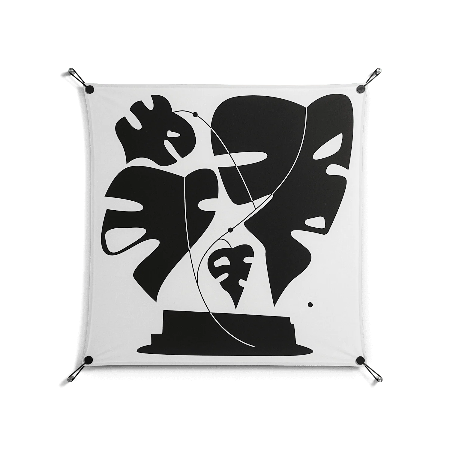 Monstera - Work On Wall - Konrad Blaszczyk - Black - 90 x 90 cm