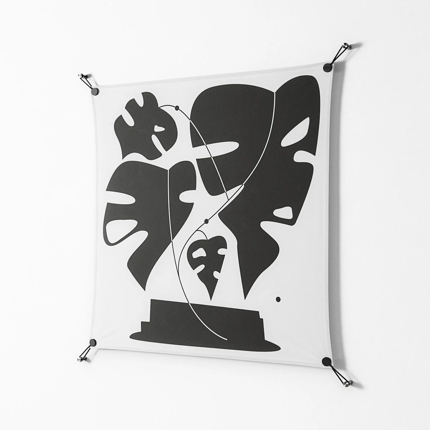 Monstera - Work On Wall - Konrad Blaszczyk - Black - 90 x 90 cm - Image 2