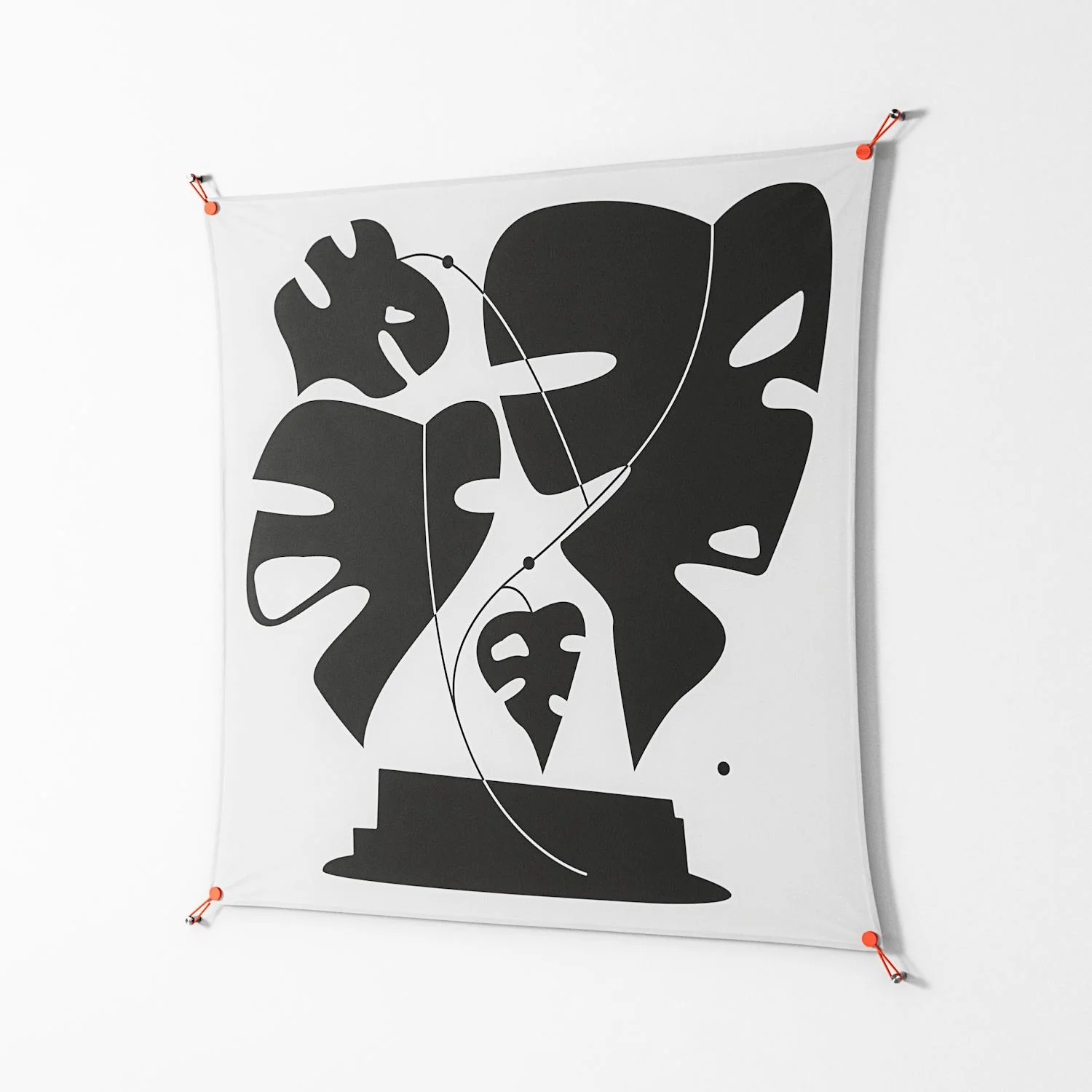 Monstera - Work On Wall - Konrad Blaszczyk - Orange - 140 x 140 cm - Image 2