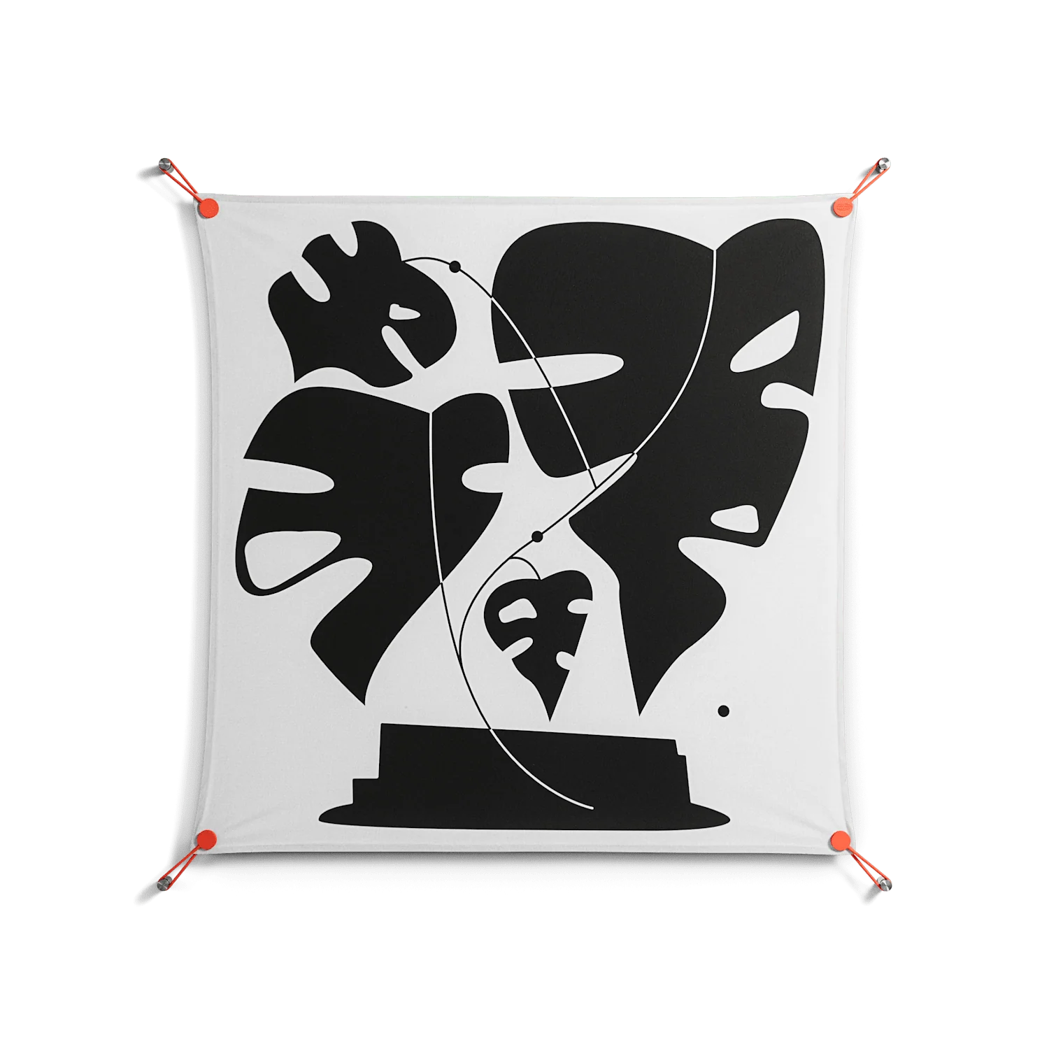 Monstera - Work On Wall - Konrad Blaszczyk - Orange - 90 x 90 cm