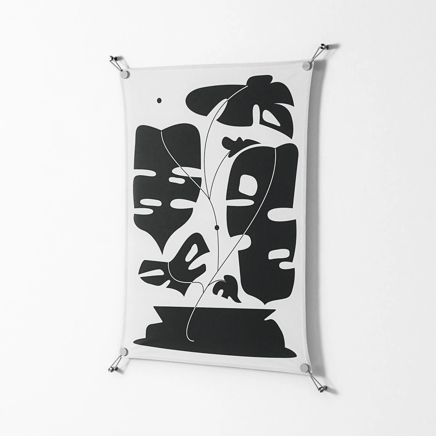Monstera - Work On Wall - Konrad Blaszczyk - Silver - 70 x 100 cm - Image 2