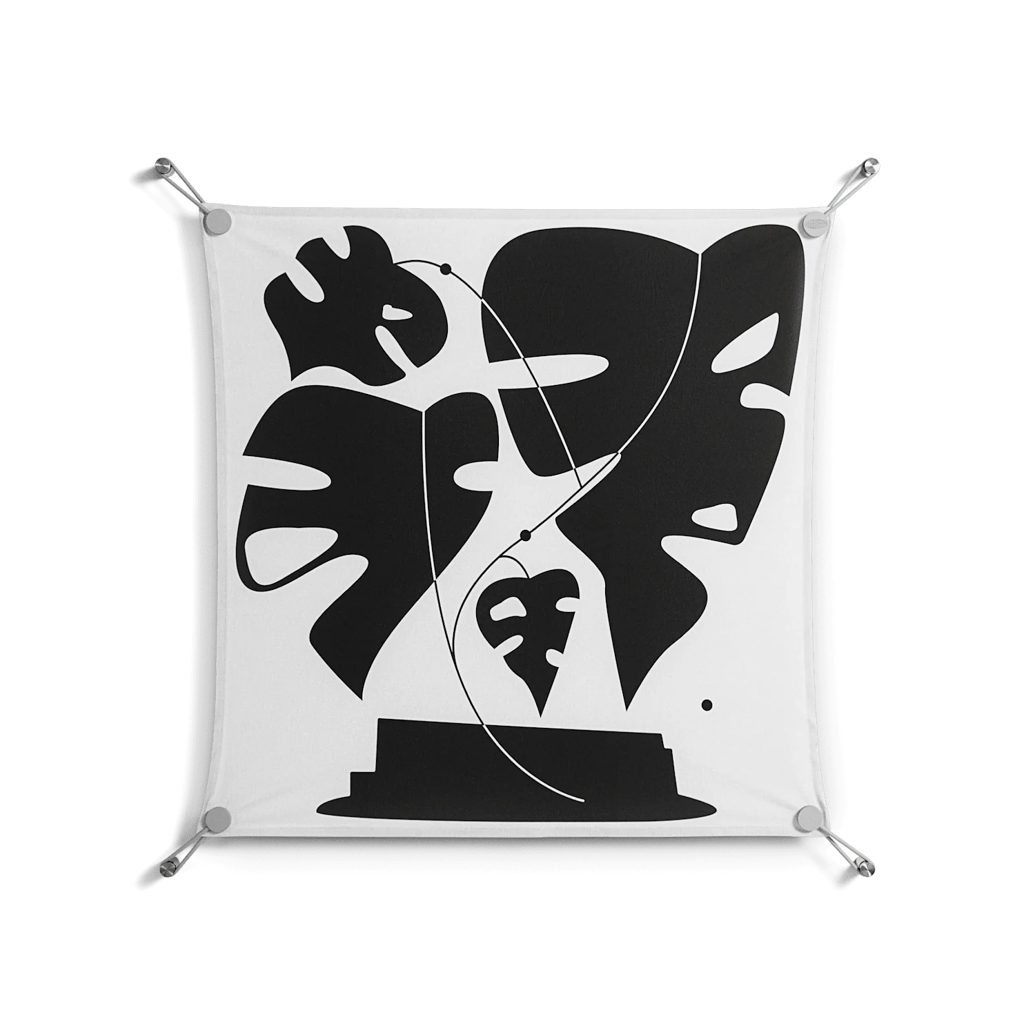 Monstera - Work On Wall - Konrad Blaszczyk - Silver - 70 x 70 cm