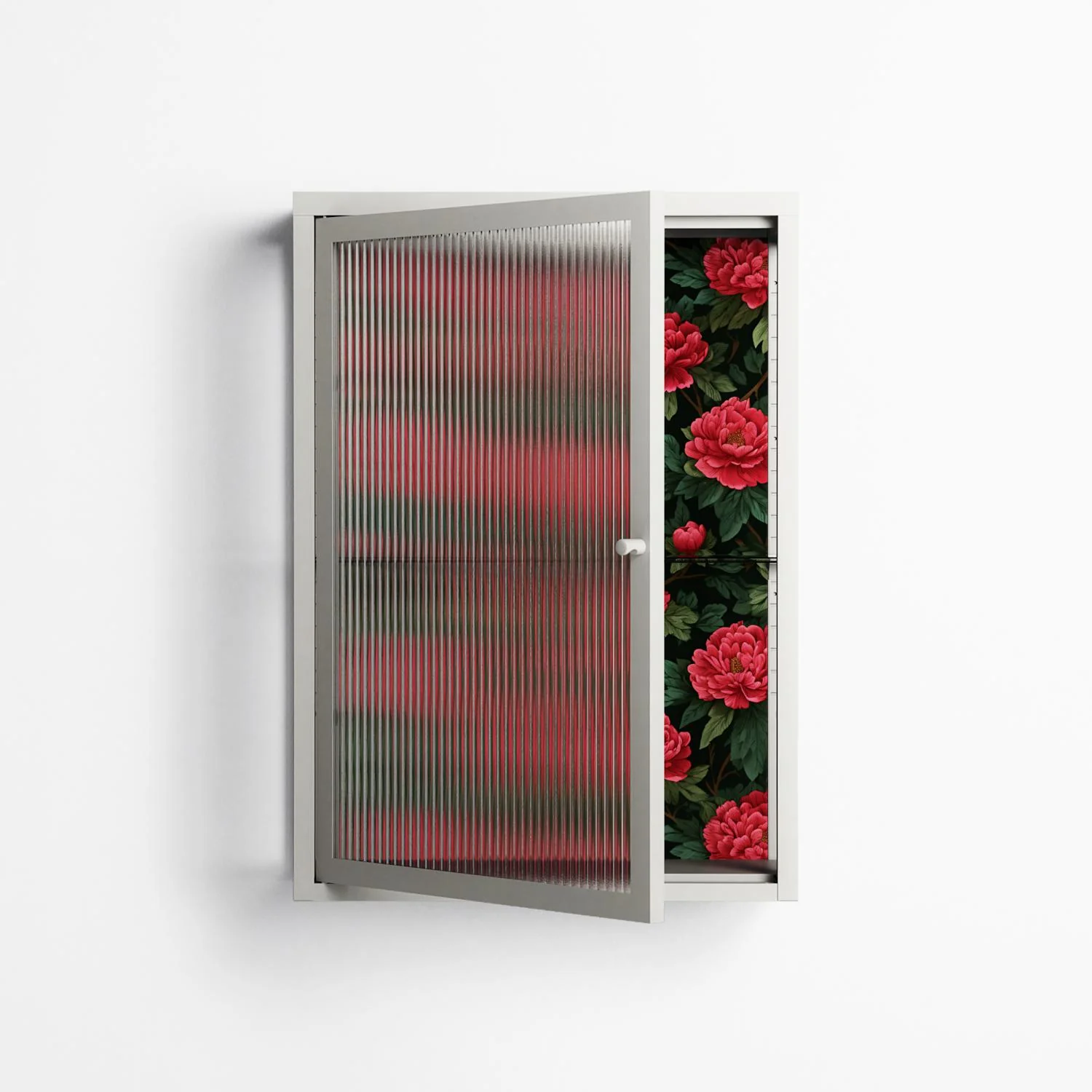 Mormors Rabatt - Wall Cabinet - Nur Rydberg - Chalk - Reeded glass - Image 2