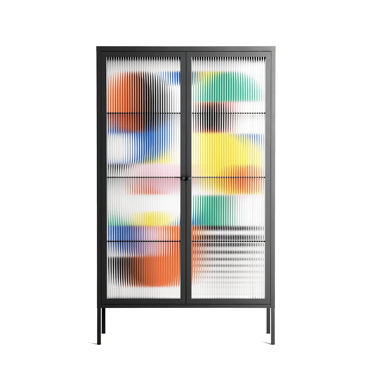 Murano - Cabinet - Vratislav Pecka - Antracite - Reeded glass