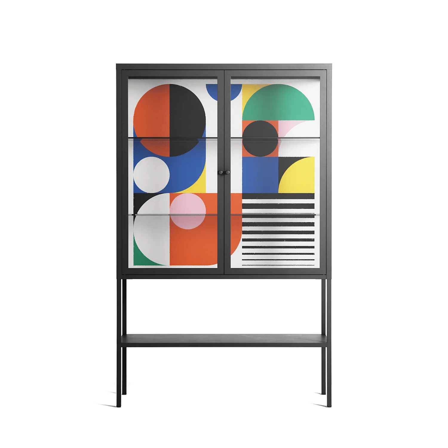 Murano - Loft Cabinet - Vratislav Pecka - Antracite - Clear glass