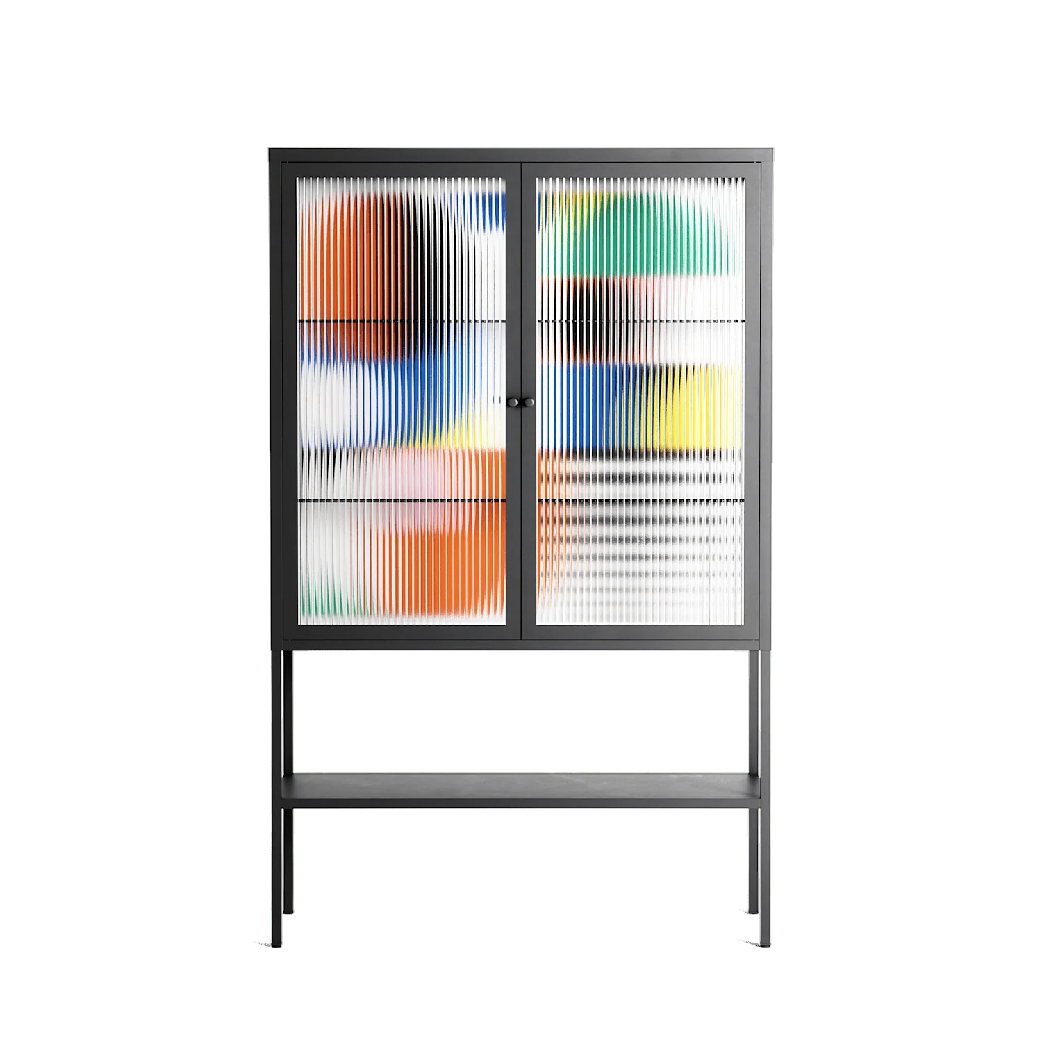 Murano - Loft Cabinet - Vratislav Pecka - Antracite - Reeded glass