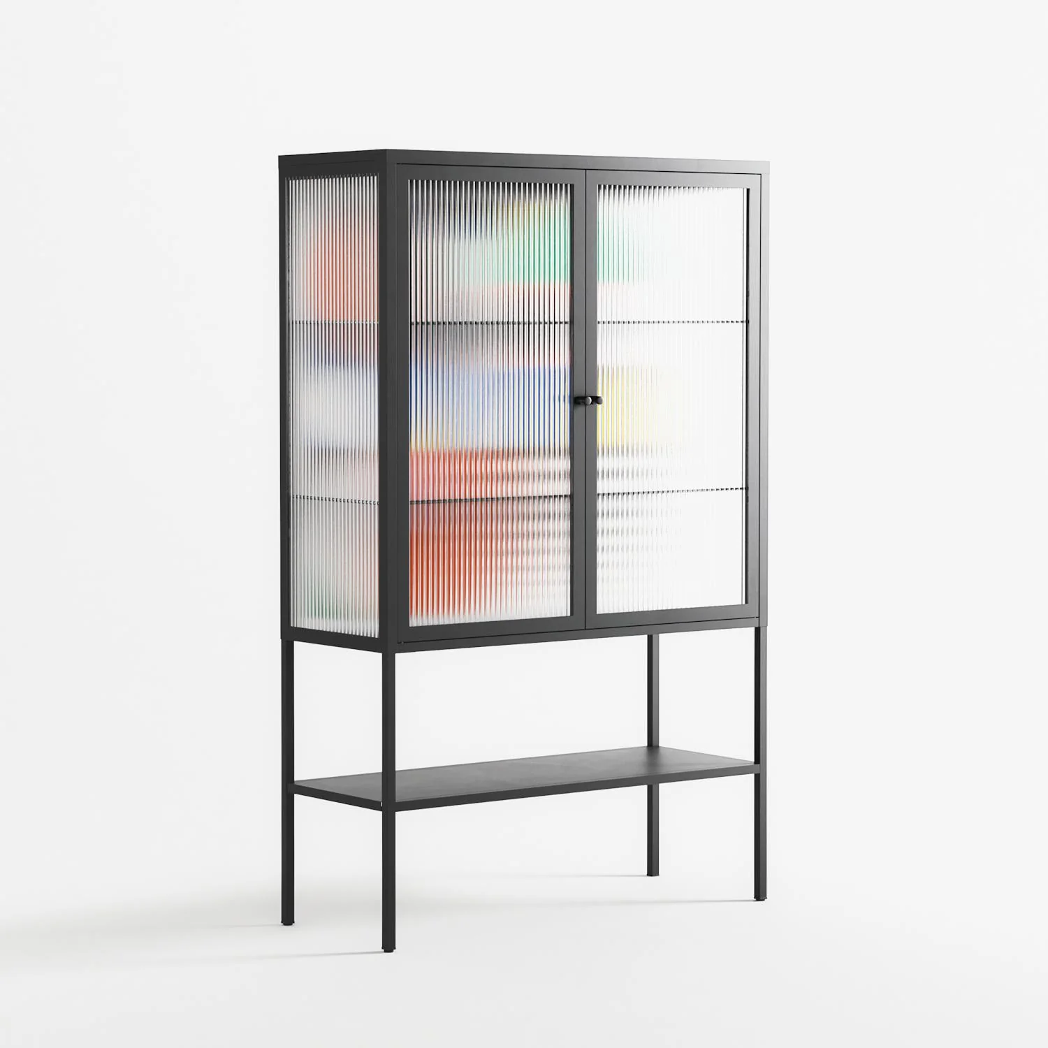 Murano - Loft Cabinet - Vratislav Pecka - Antracite - Reeded glass - Image 4