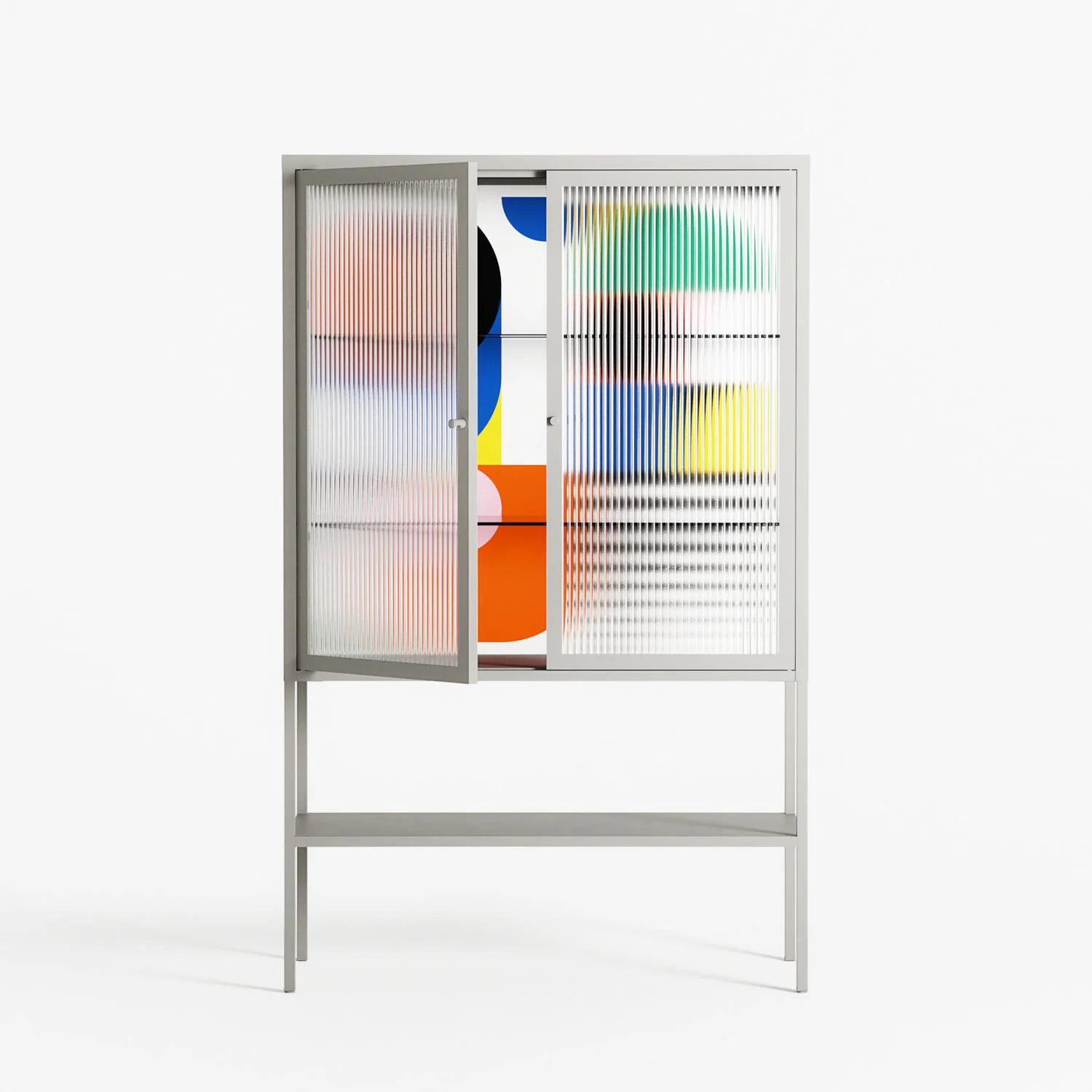 Murano - Loft Cabinet - Vratislav Pecka - Chalk - Reeded glass - Image 2