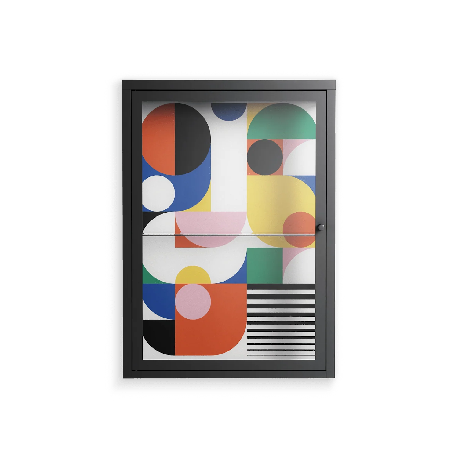 Murano - Wall Cabinet - Vratislav Pecka - Antracite - Clear glass