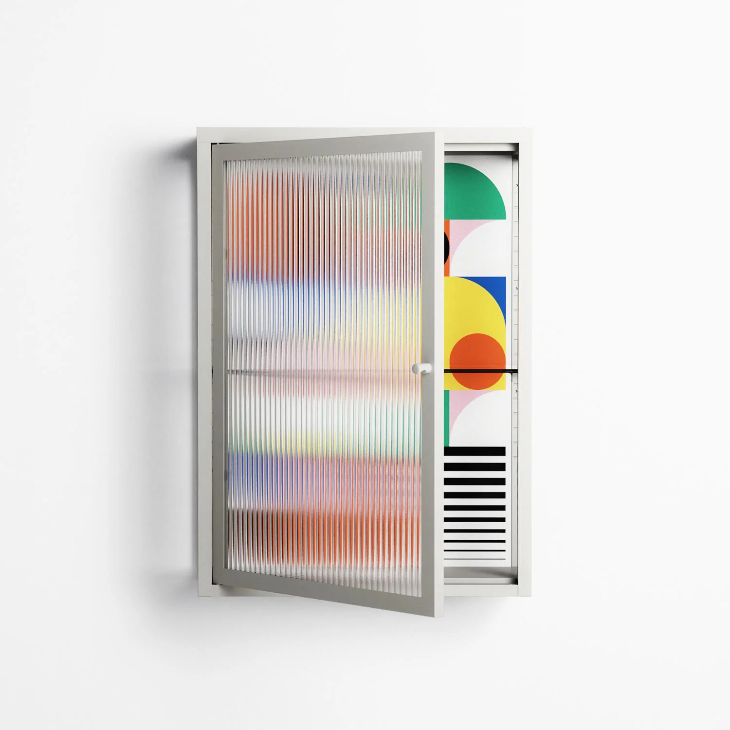 Murano - Wall Cabinet - Vratislav Pecka - Chalk - Reeded glass - Image 2