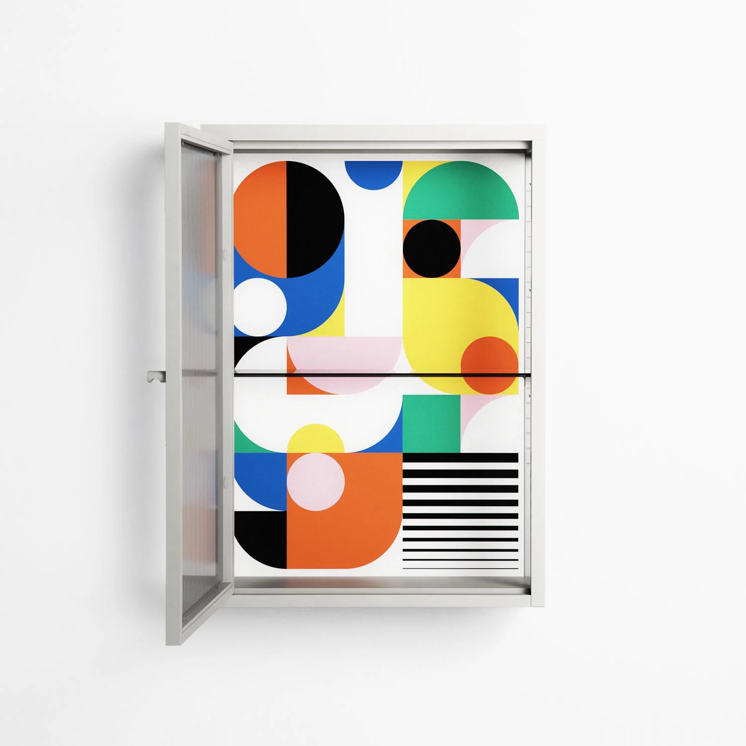 Murano - Wall Cabinet - Vratislav Pecka - Chalk - Reeded glass - Image 3