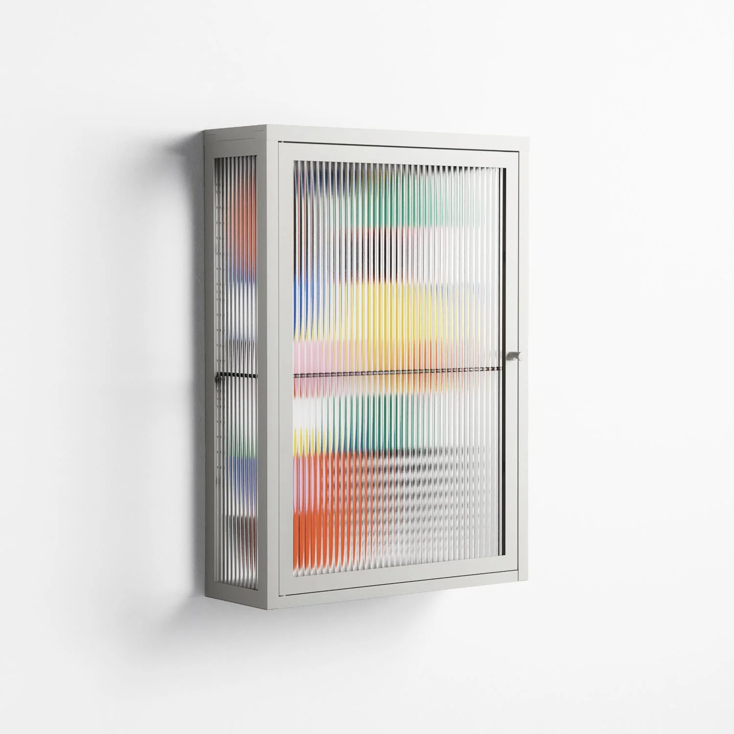 Murano - Wall Cabinet - Vratislav Pecka - Chalk - Reeded glass - Image 4